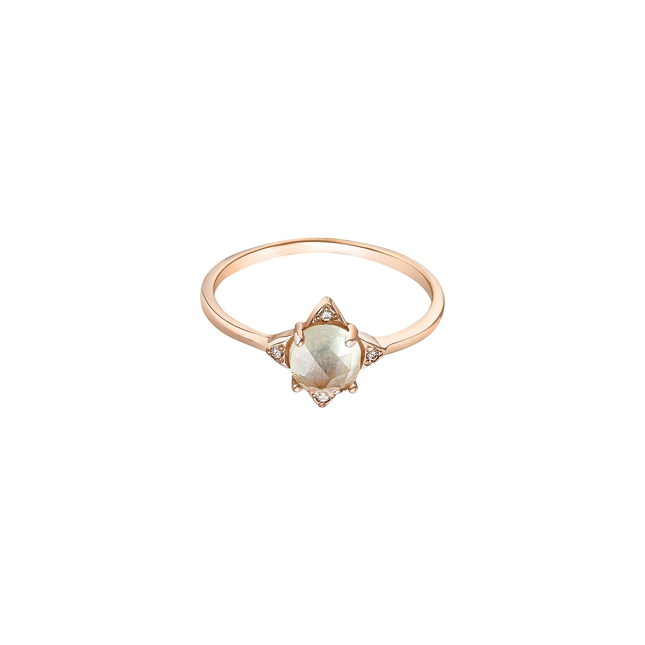 Gold-plated The Rose ring with prenite