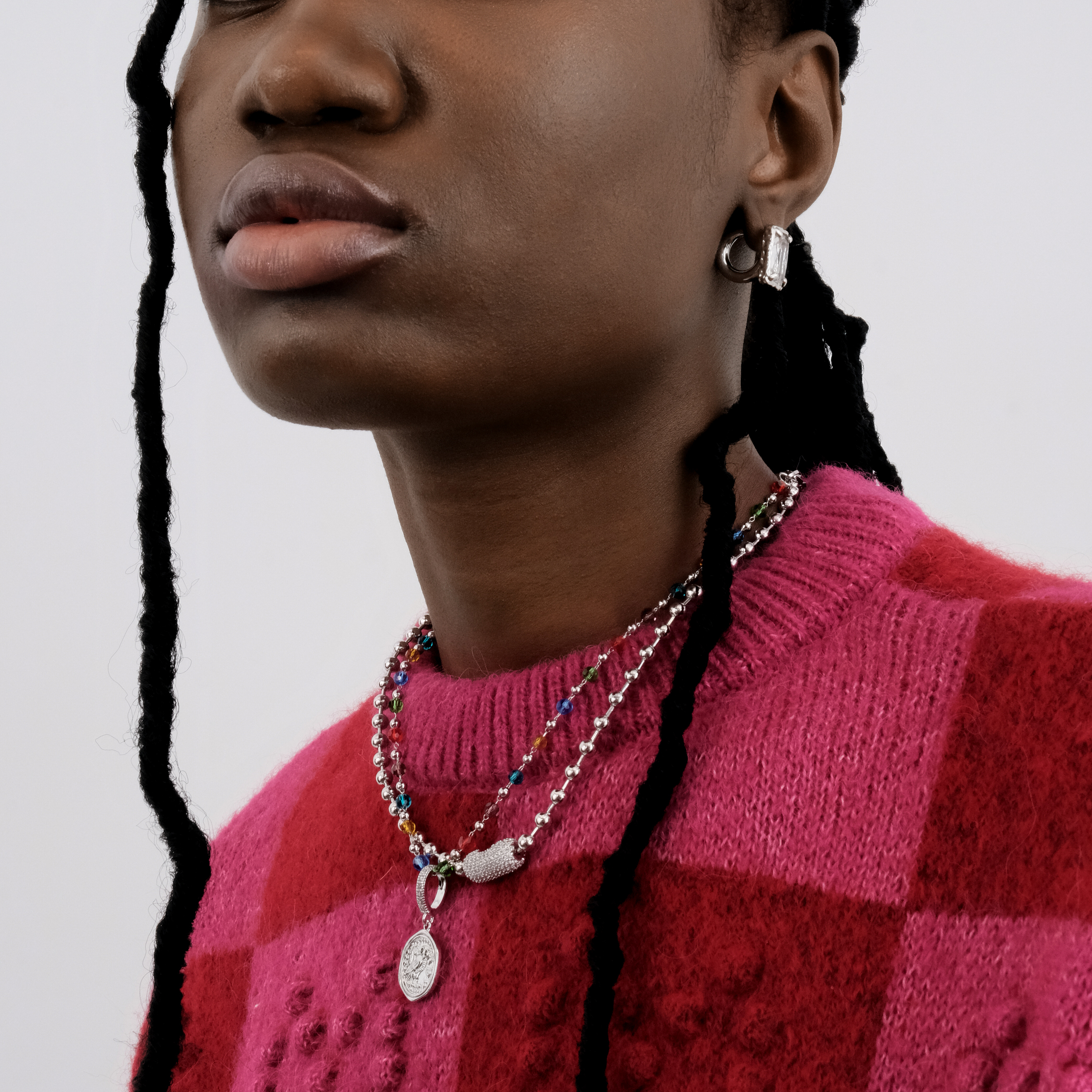 earrings with baguette crystals