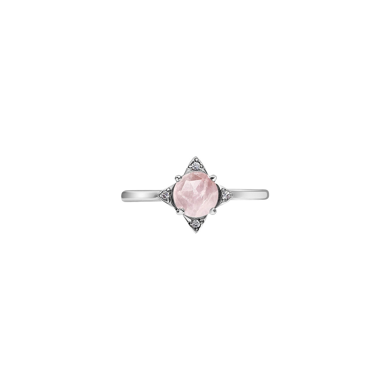 Moonka Серебряное кольцо The Rose с розовым кварцем колье серебряное moonka с розовым кварцем 1 шт