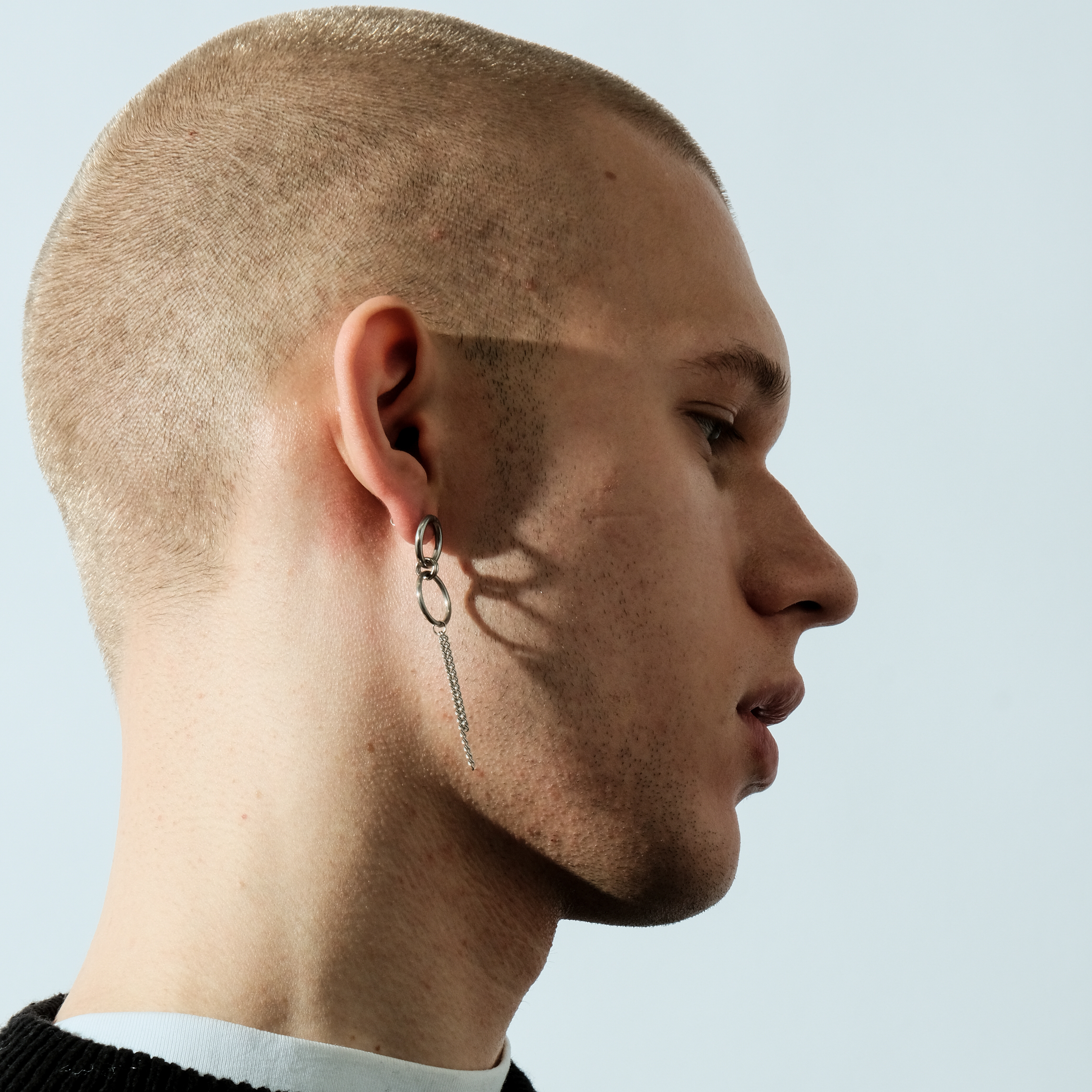 earrings made of two rings with a chain