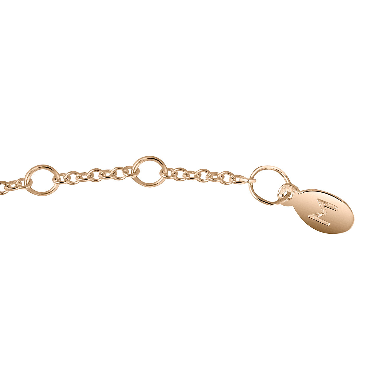 gold-plated silver slave bracelet rose with aquamarine