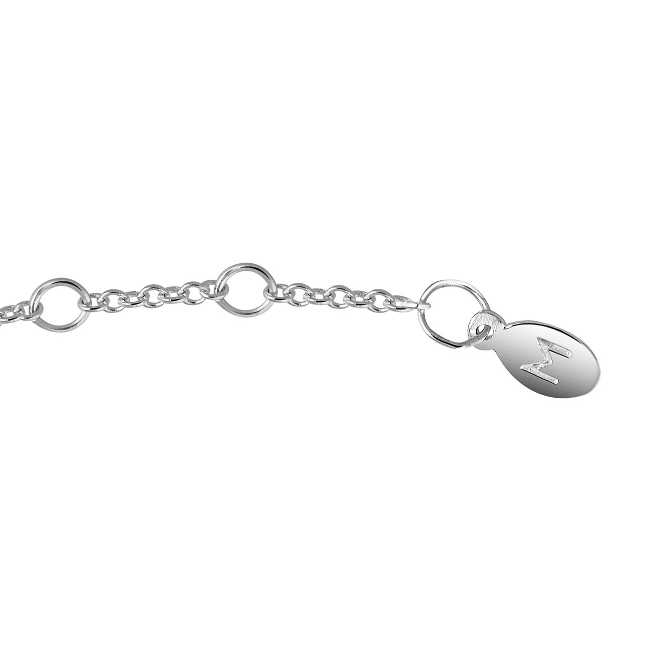 Silver slave bracelet The Rose with rose quartz