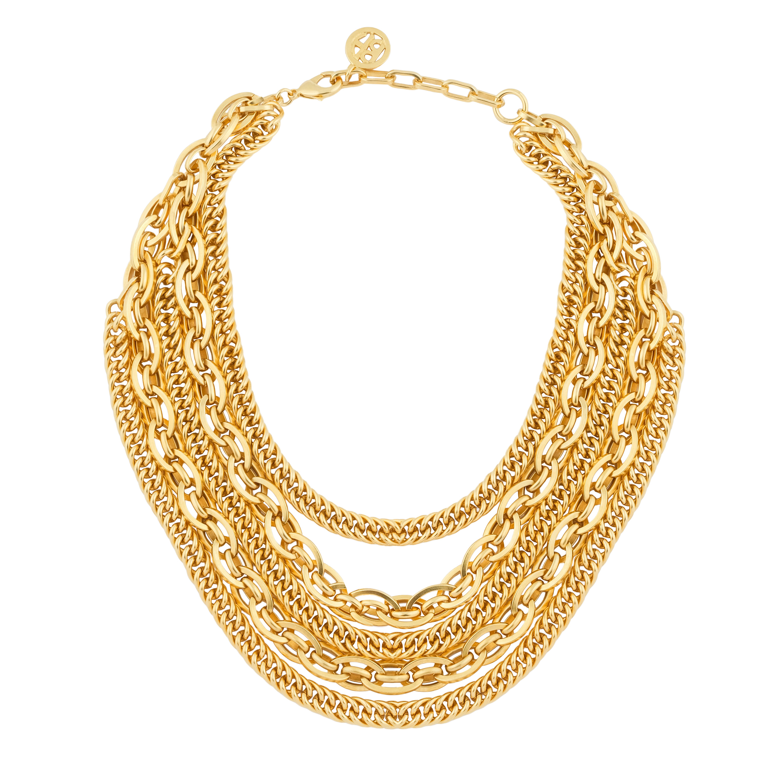 Gold-plated multilayer chain necklace Margot
