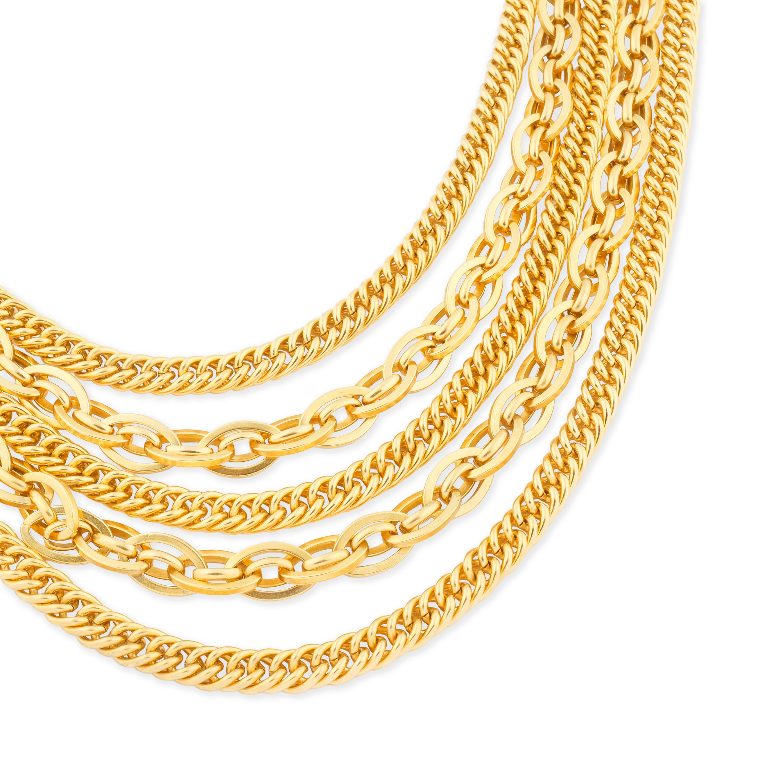 Gold-plated multilayer chain necklace Margot