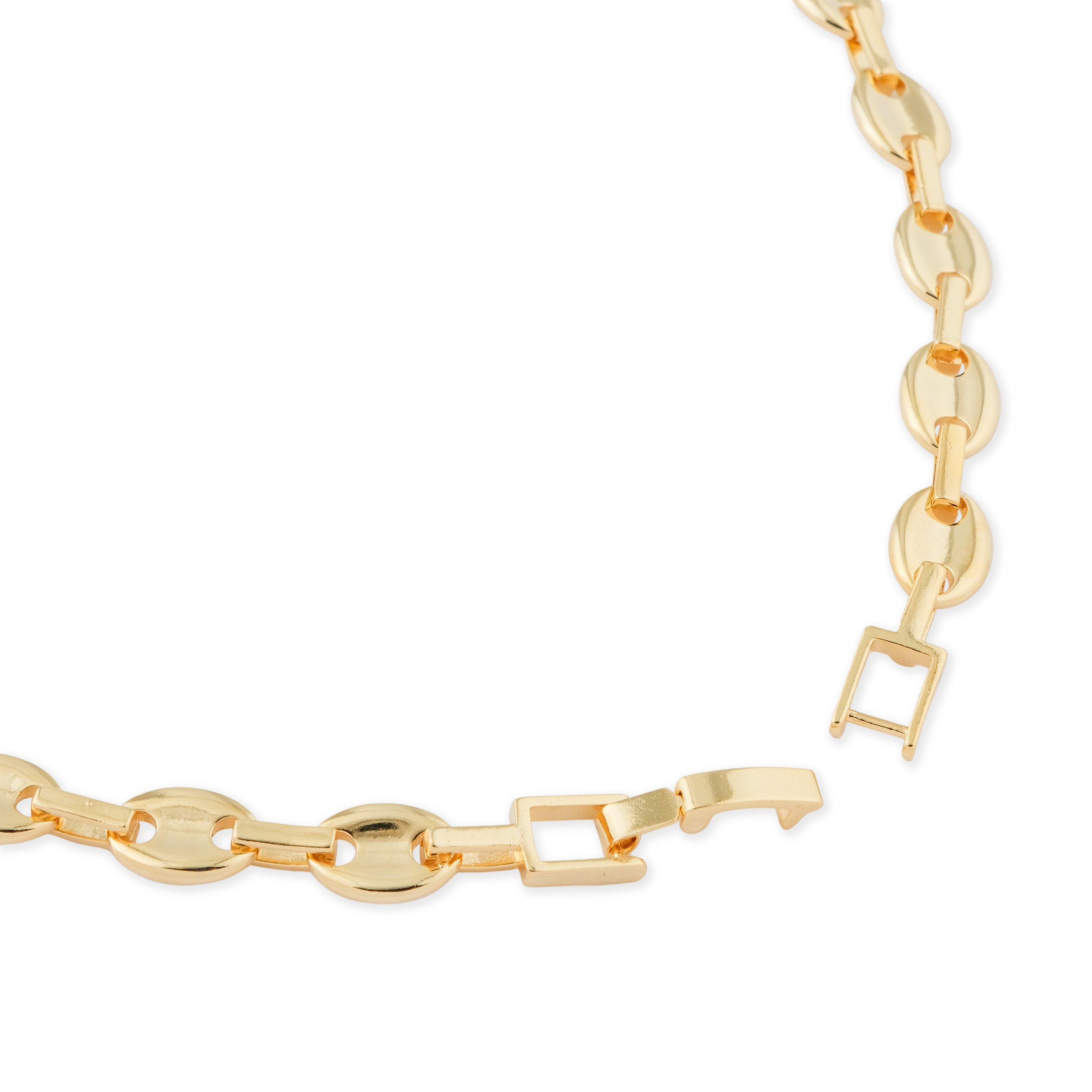 necklace made of large oval links with a pavй of crystals