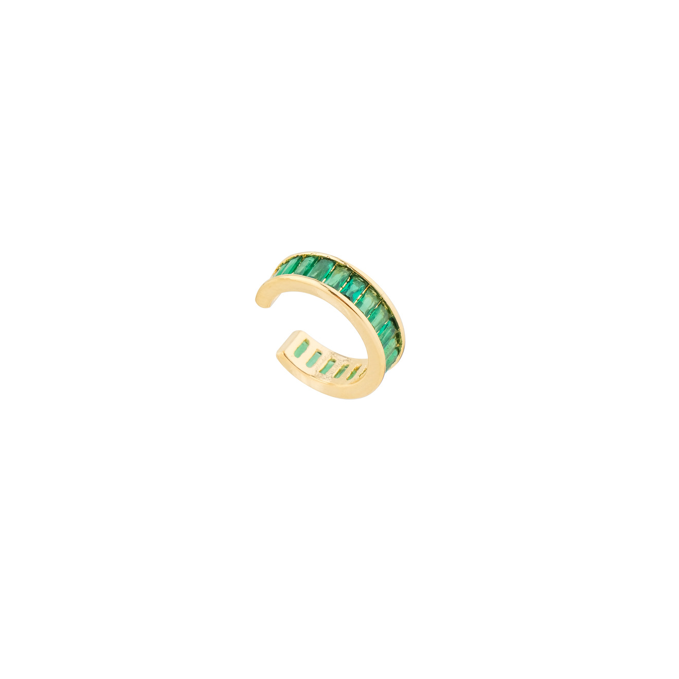 Herald Percy Золотистый кафф с зелеными кристаллами herald percy серебристое кольцо с белыми и зелеными кристаллами