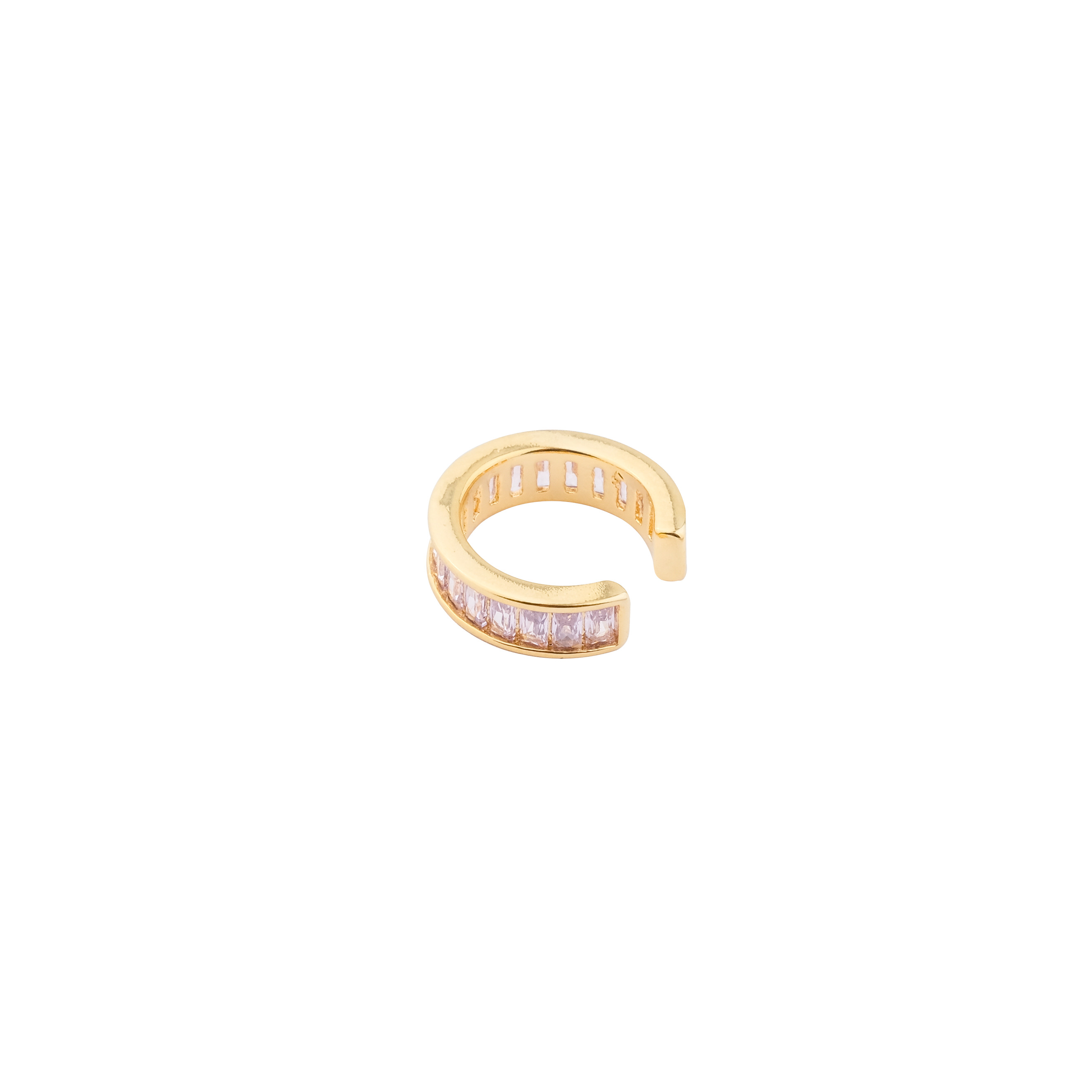 gold-tone cuff with pink crystals