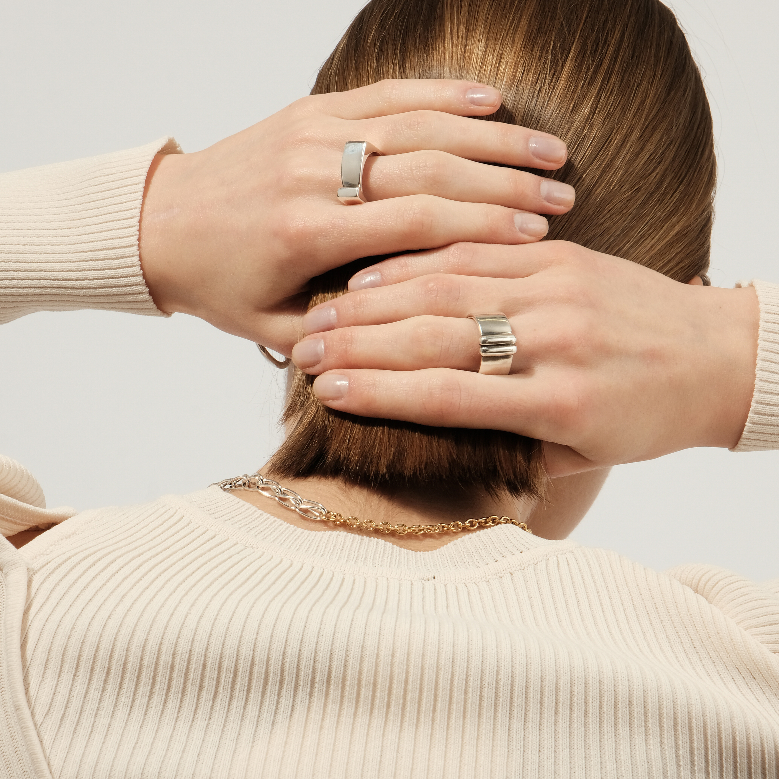 Серебристое кольцо из латуни Halley