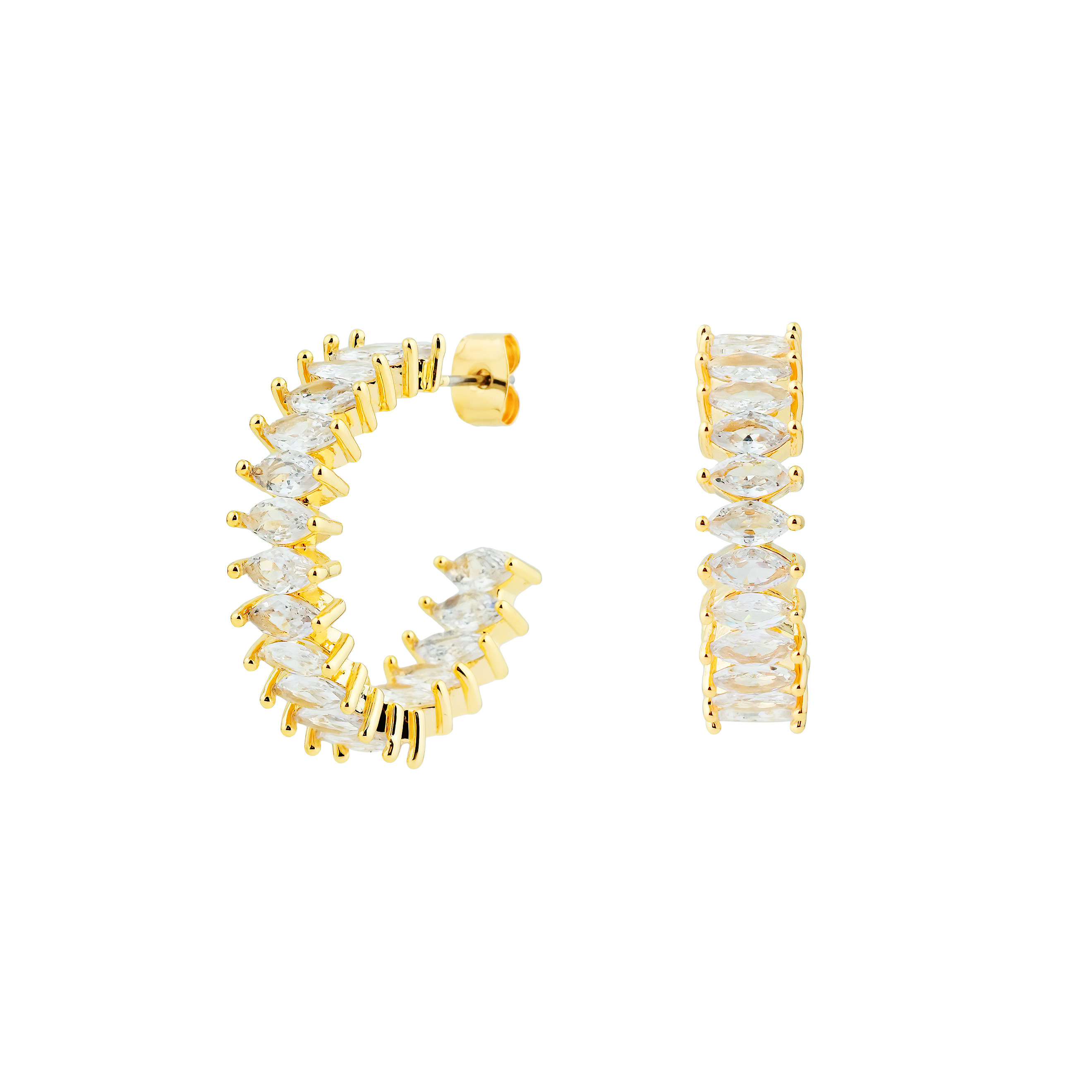 ring earrings with pavй cut marquise with crystals