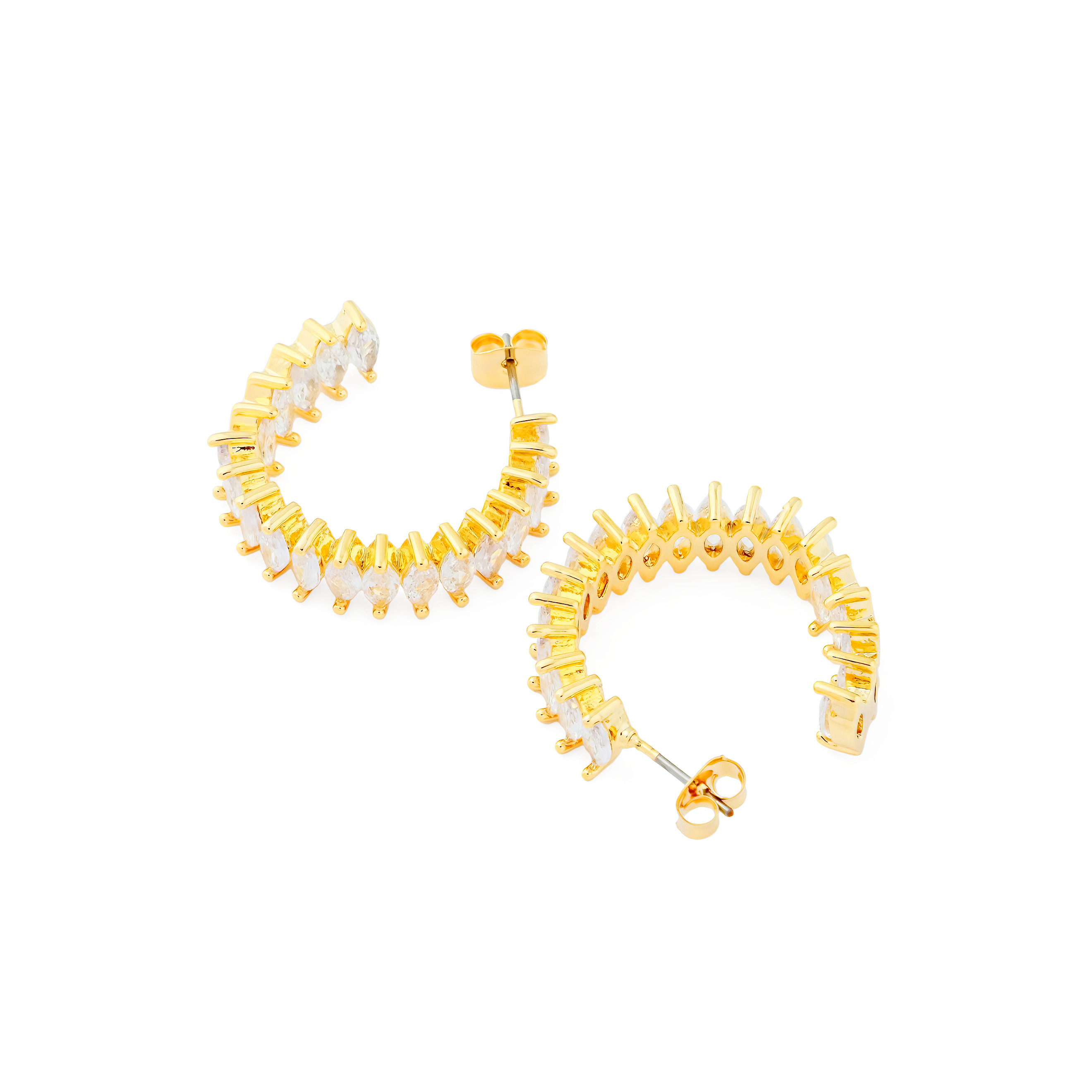 ring earrings with pavй cut marquise with crystals
