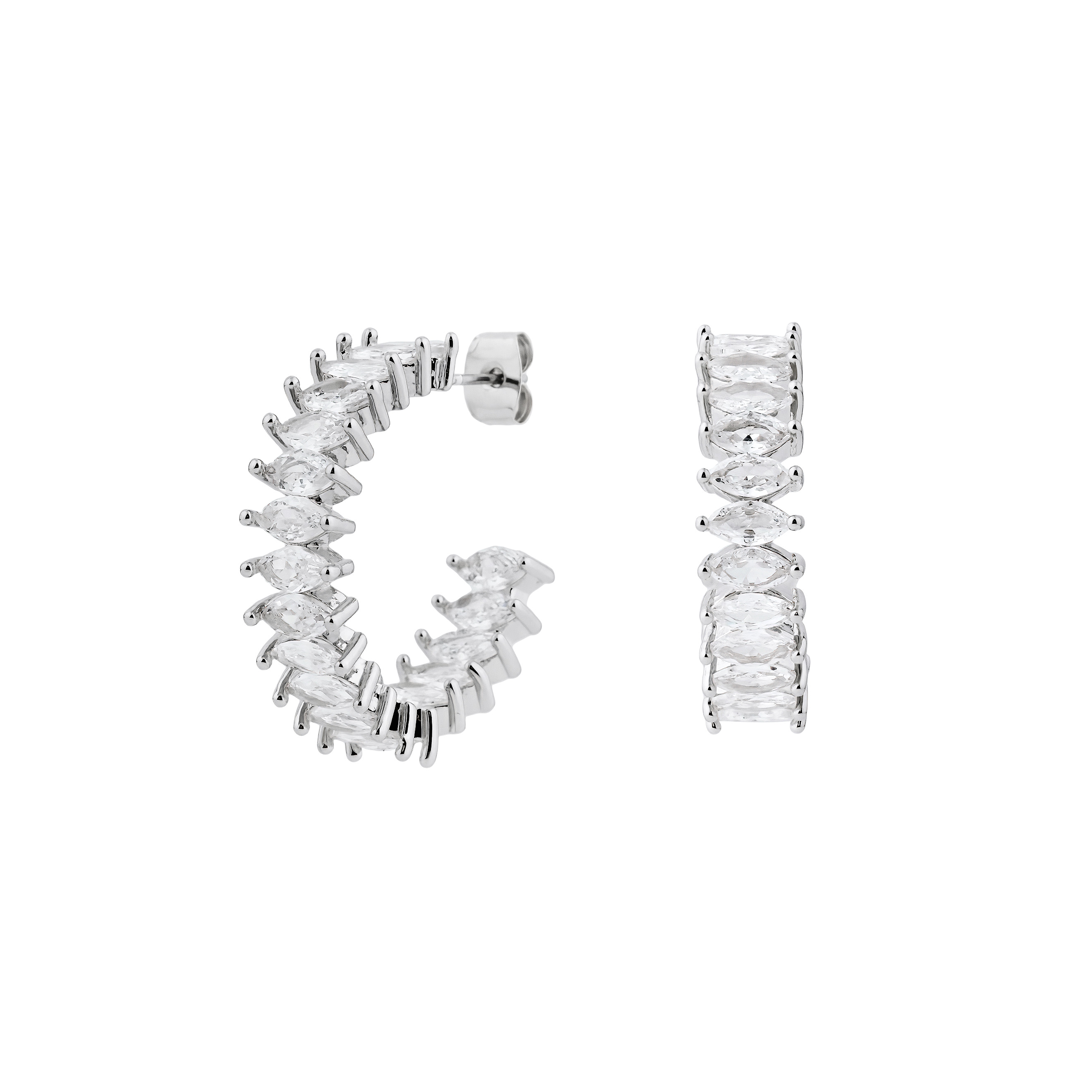earrings with a marquise cut pavй with crystals