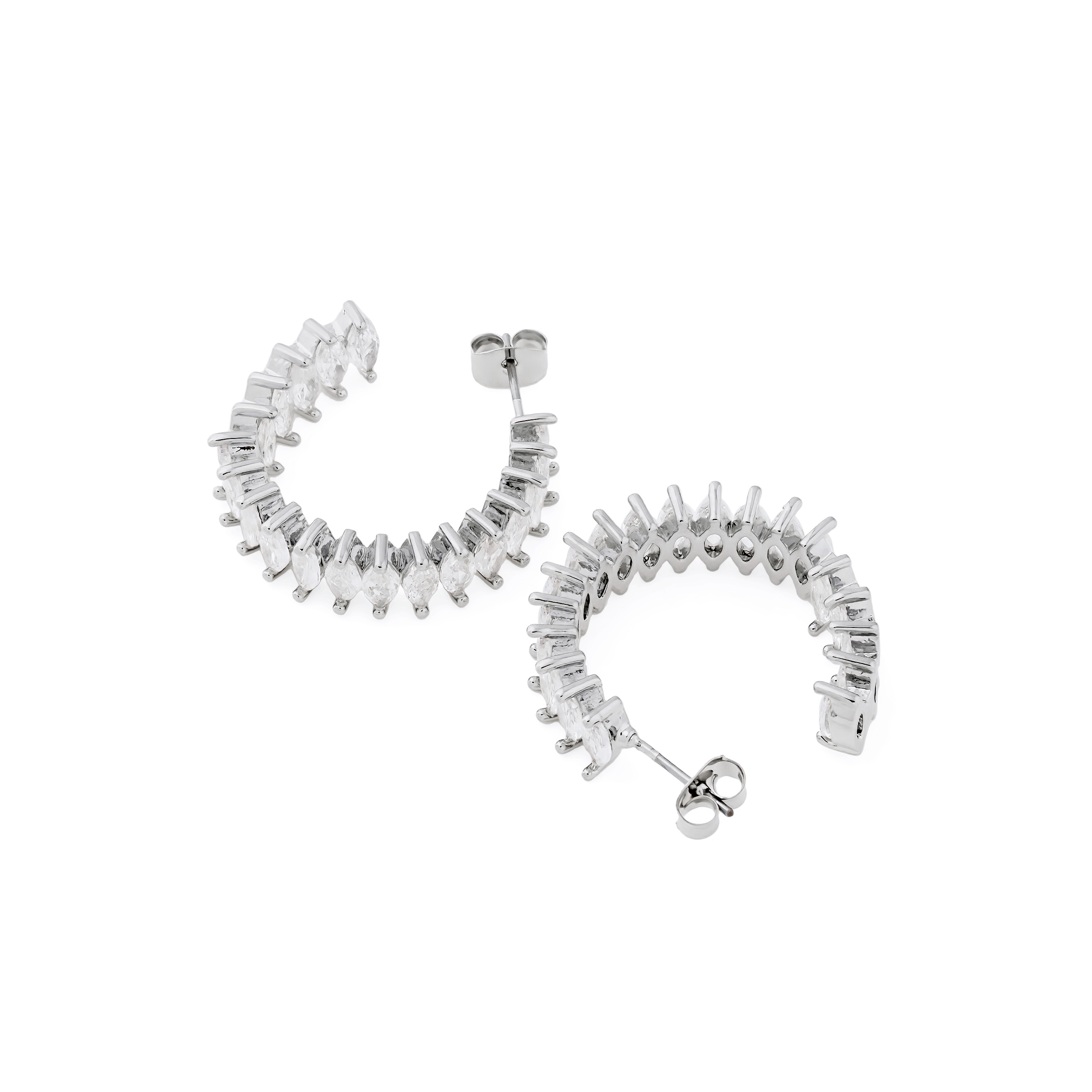 earrings with a marquise cut pavй with crystals