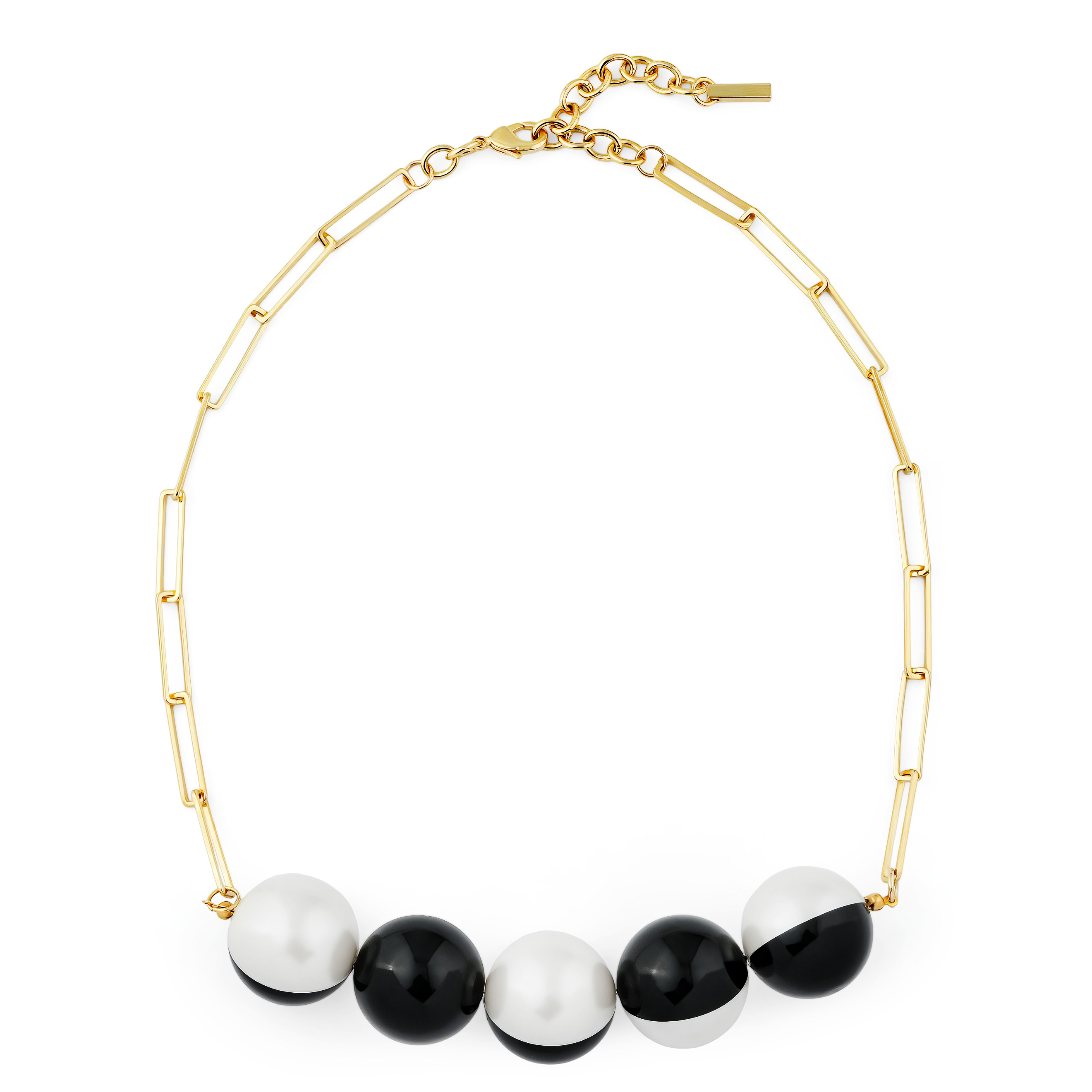 necklace-chain with large two-ring beads