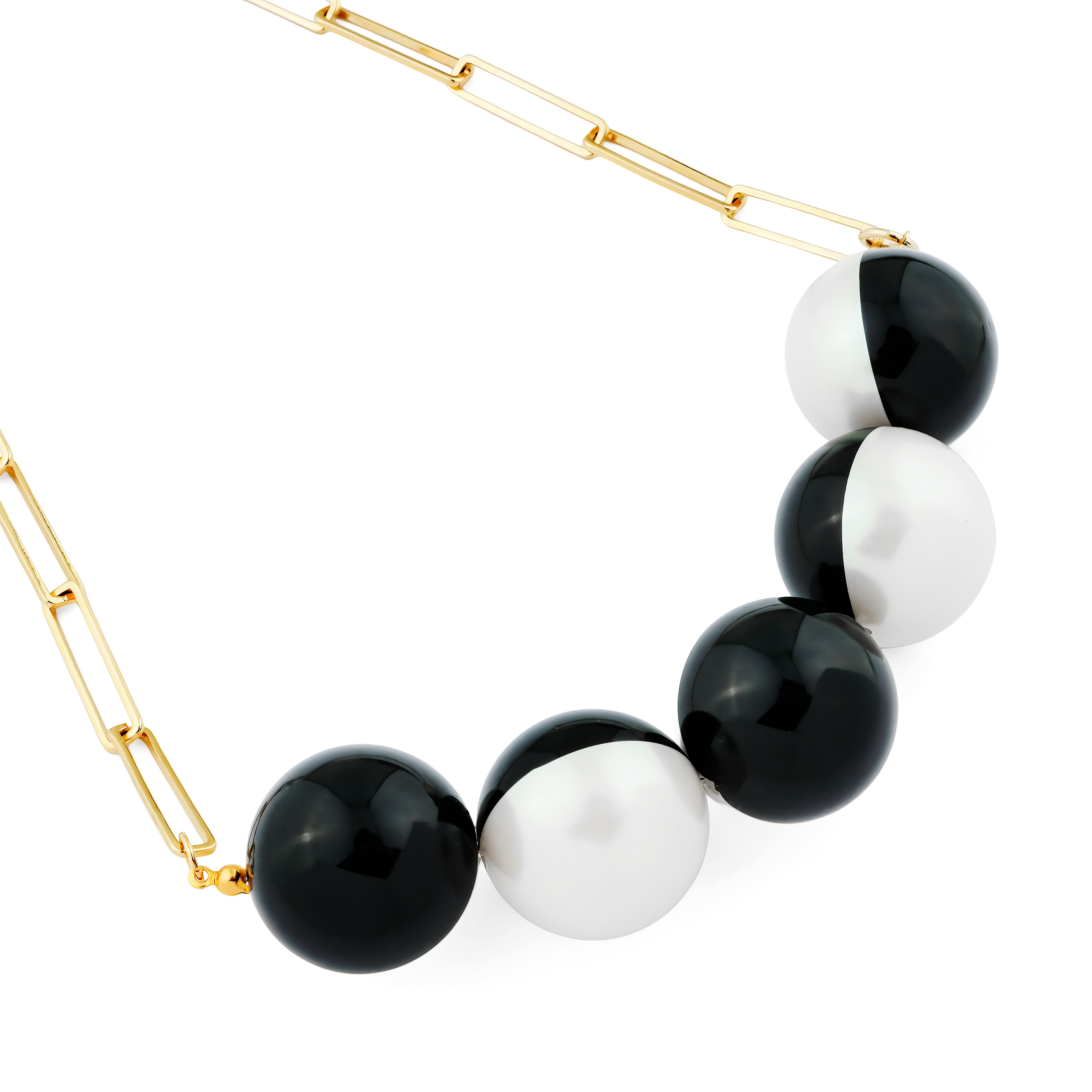 necklace-chain with large two-ring beads