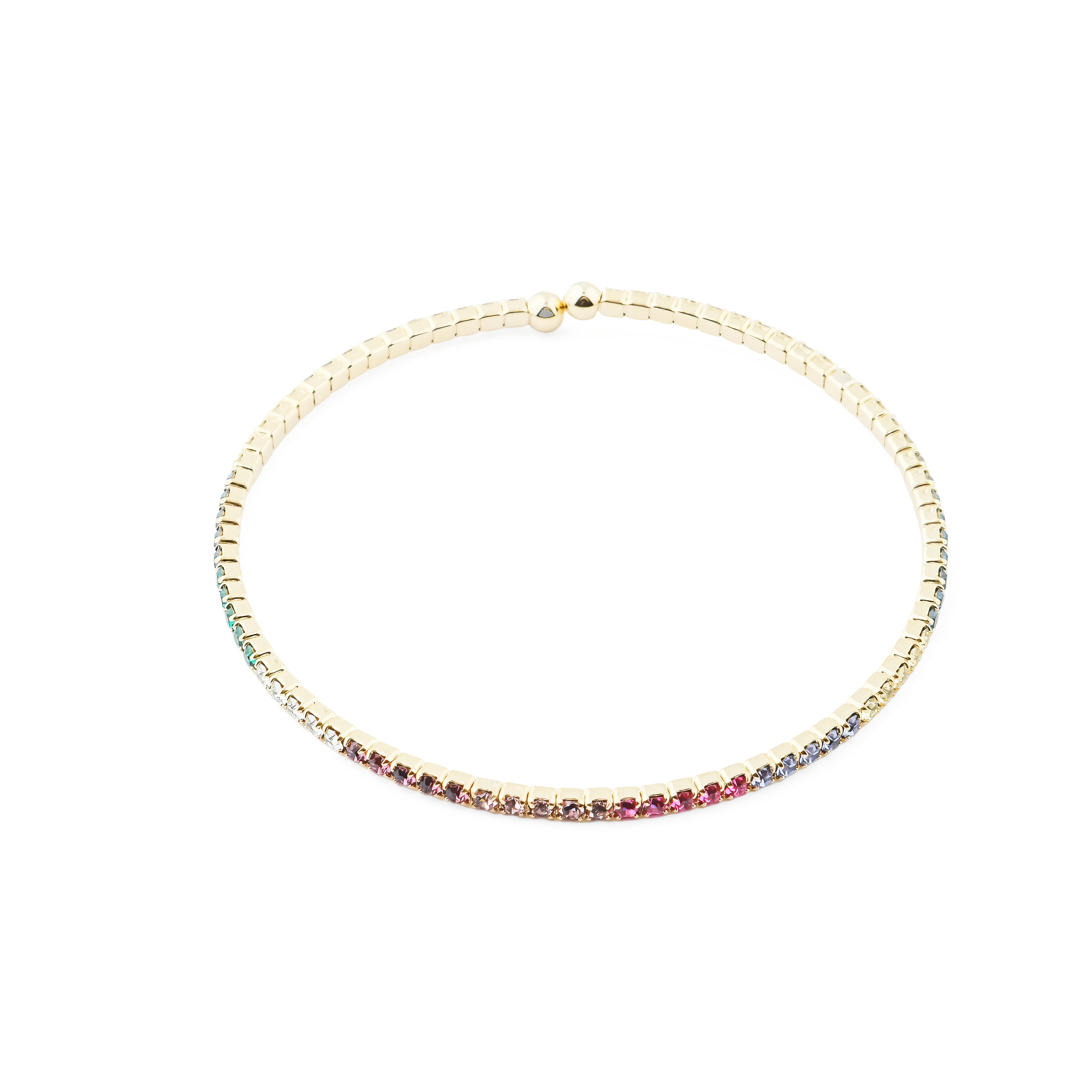 bracelet with multicolored crystals