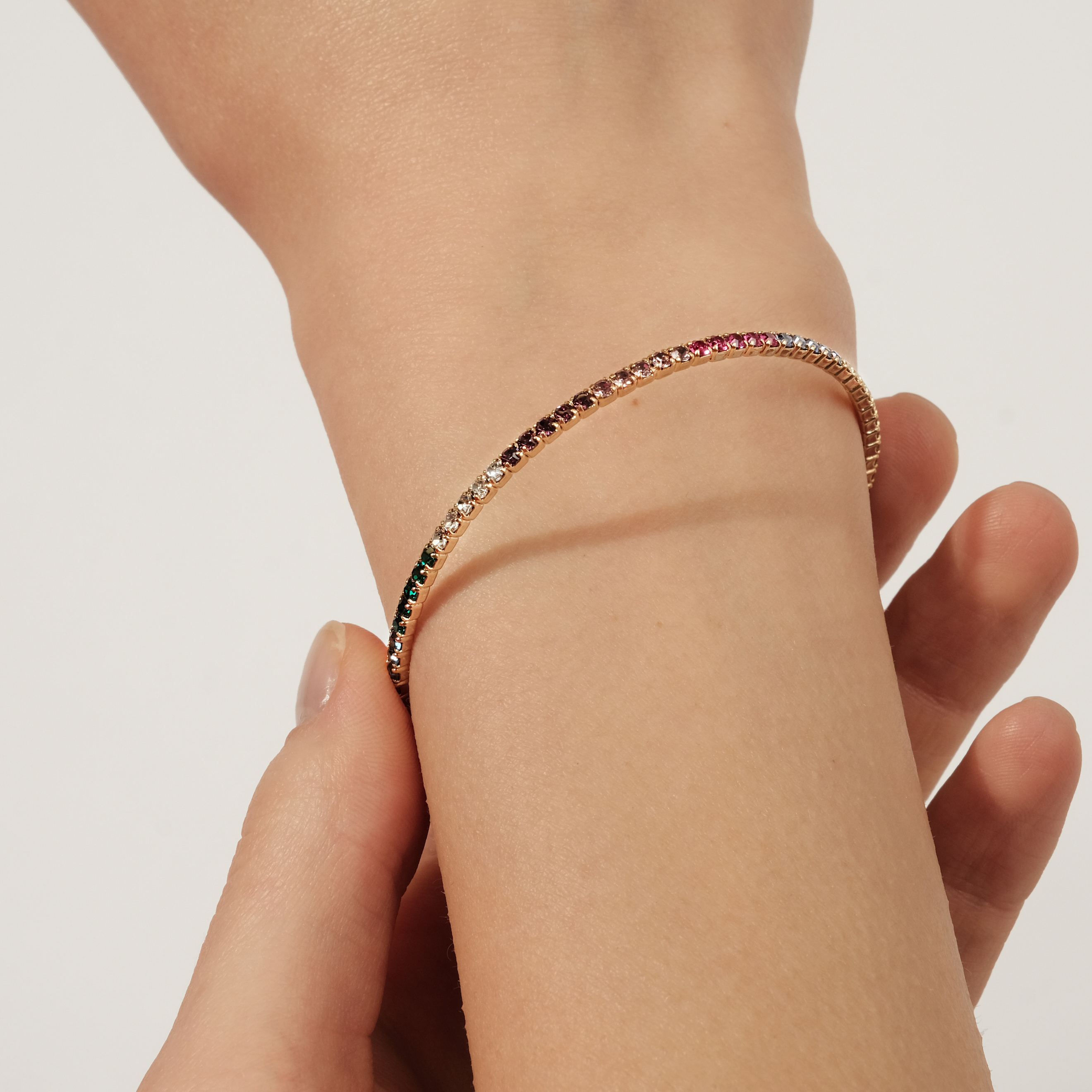 bracelet with multicolored crystals