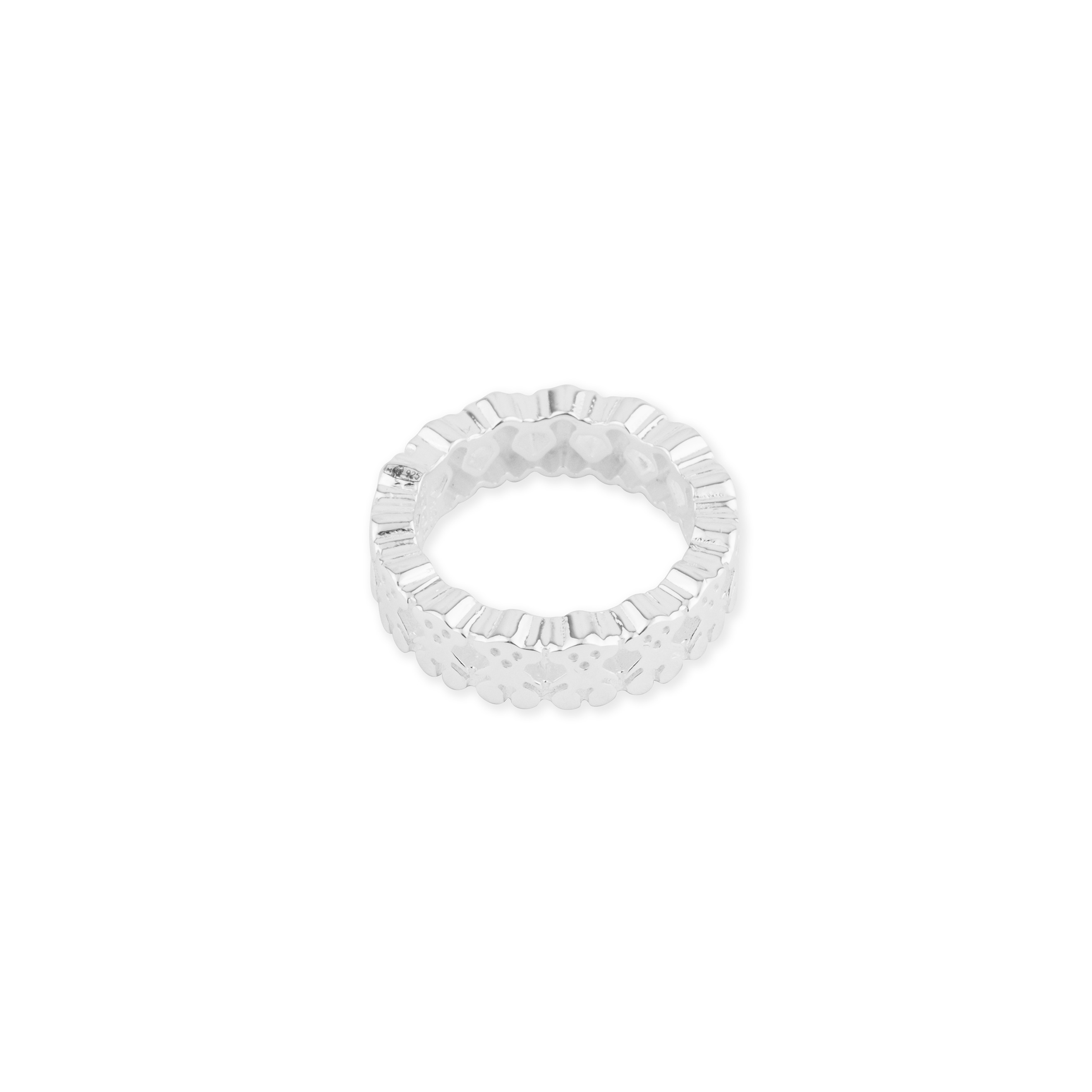 Silver ring with bears in a circle