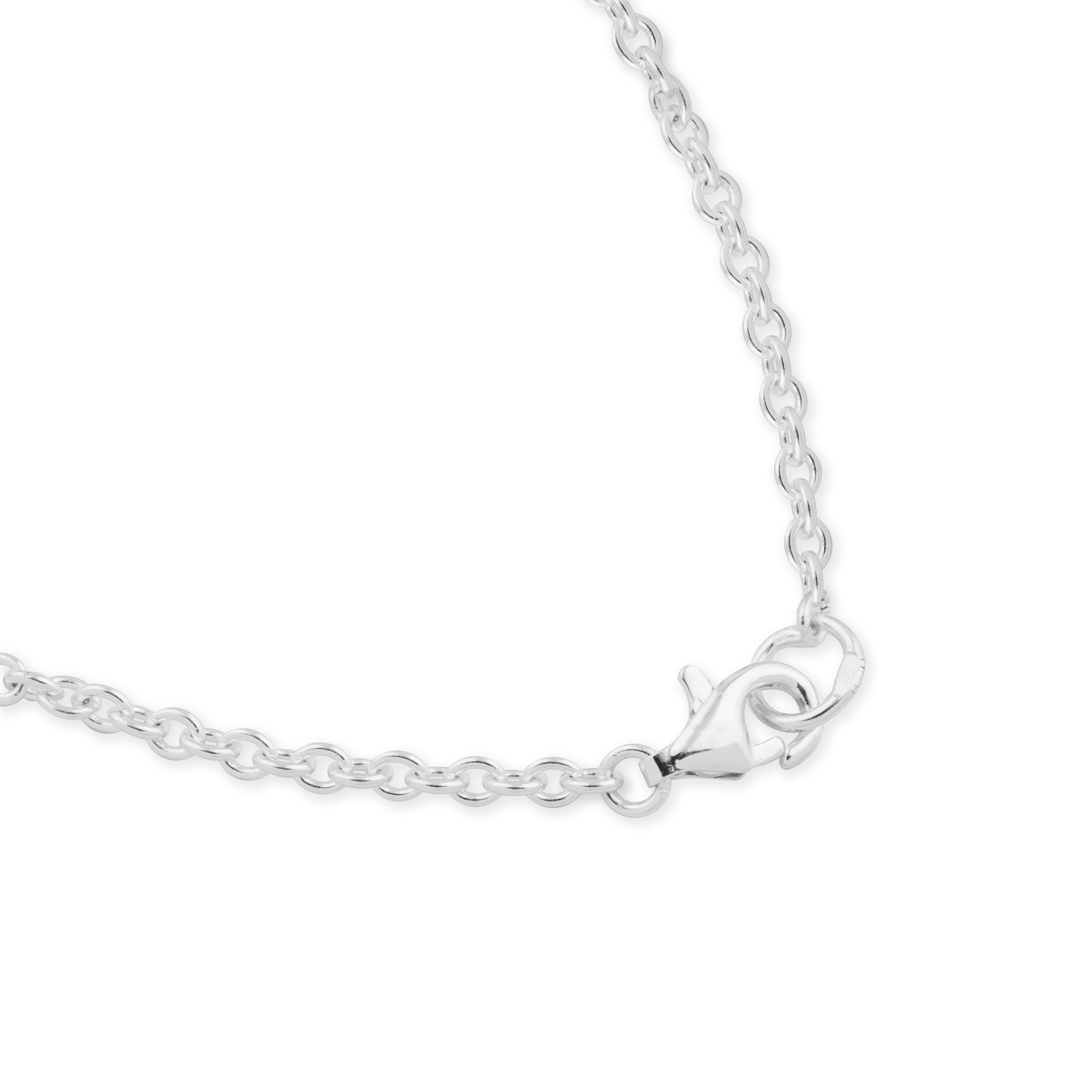 Silver bracelet with a teddy bear and an oval