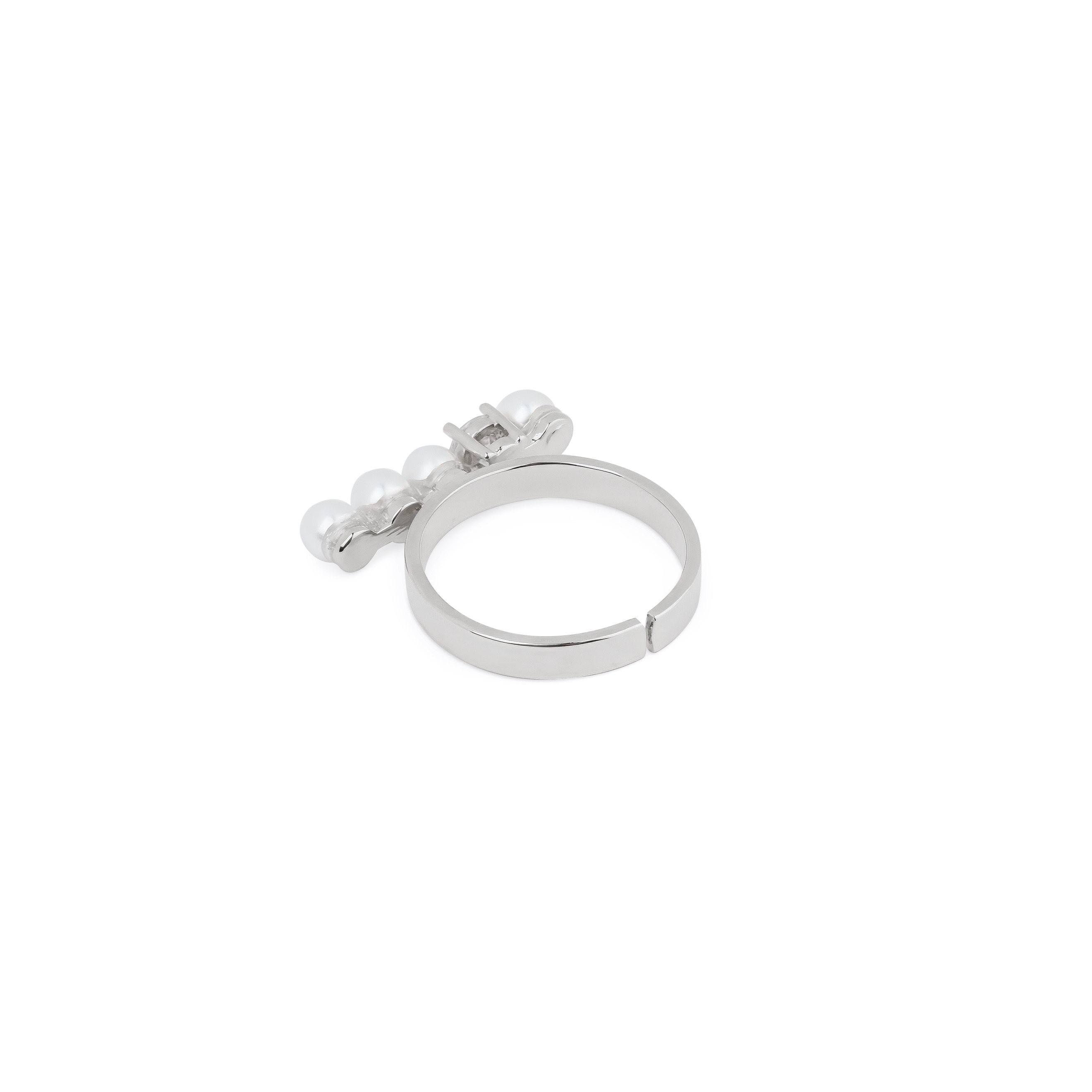 ring with pearl beads and crystal