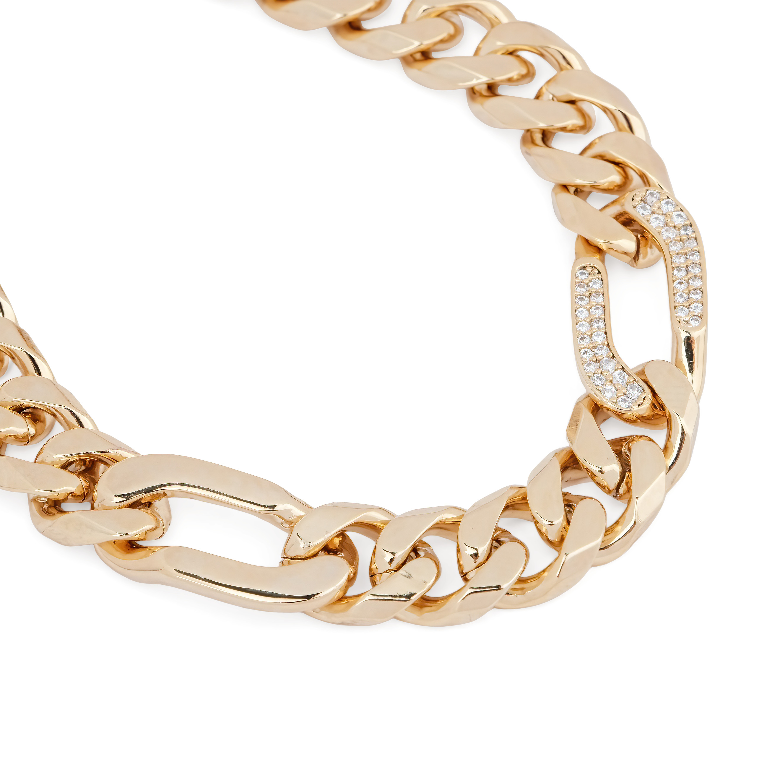 chain bracelet with links of crystals