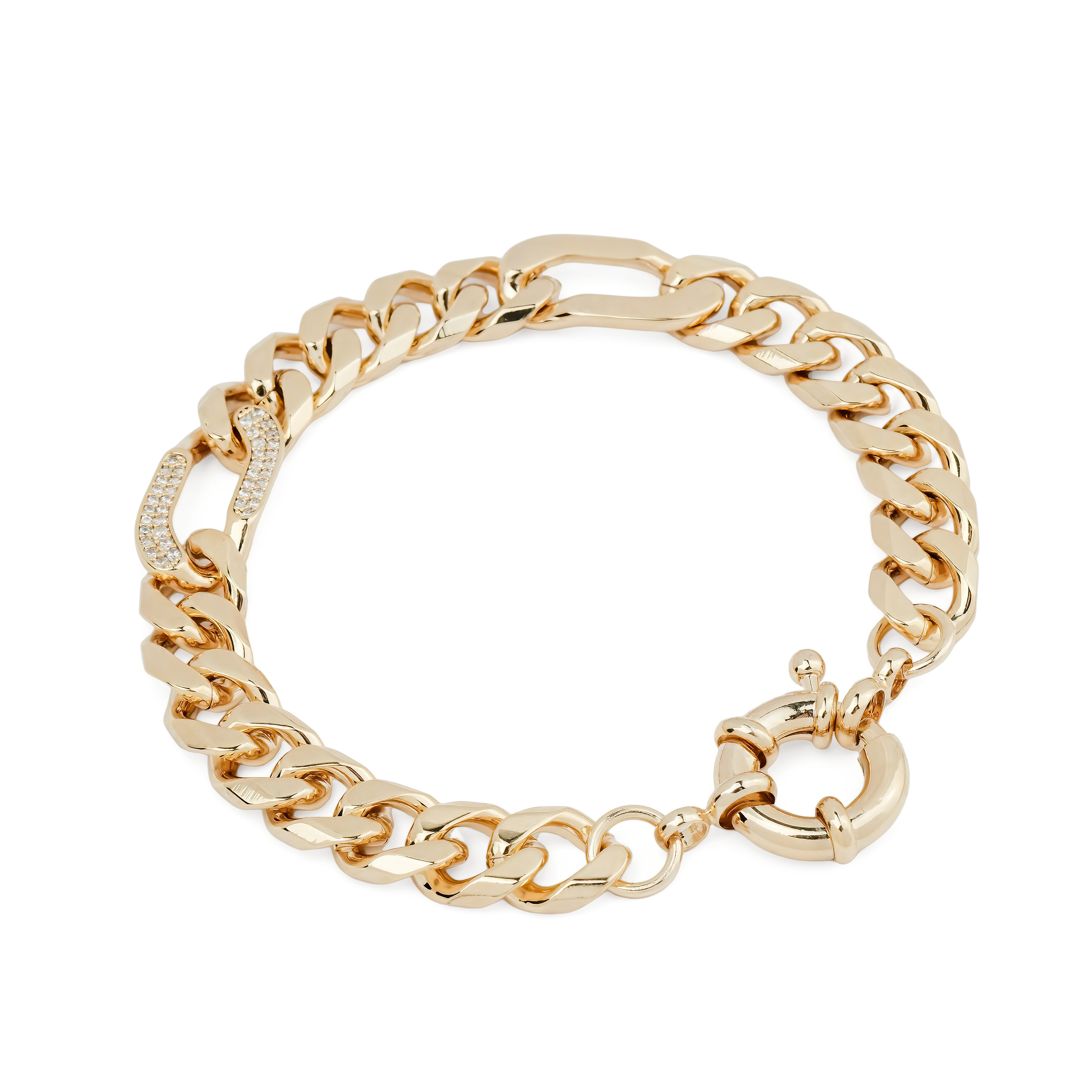 chain bracelet with links of crystals