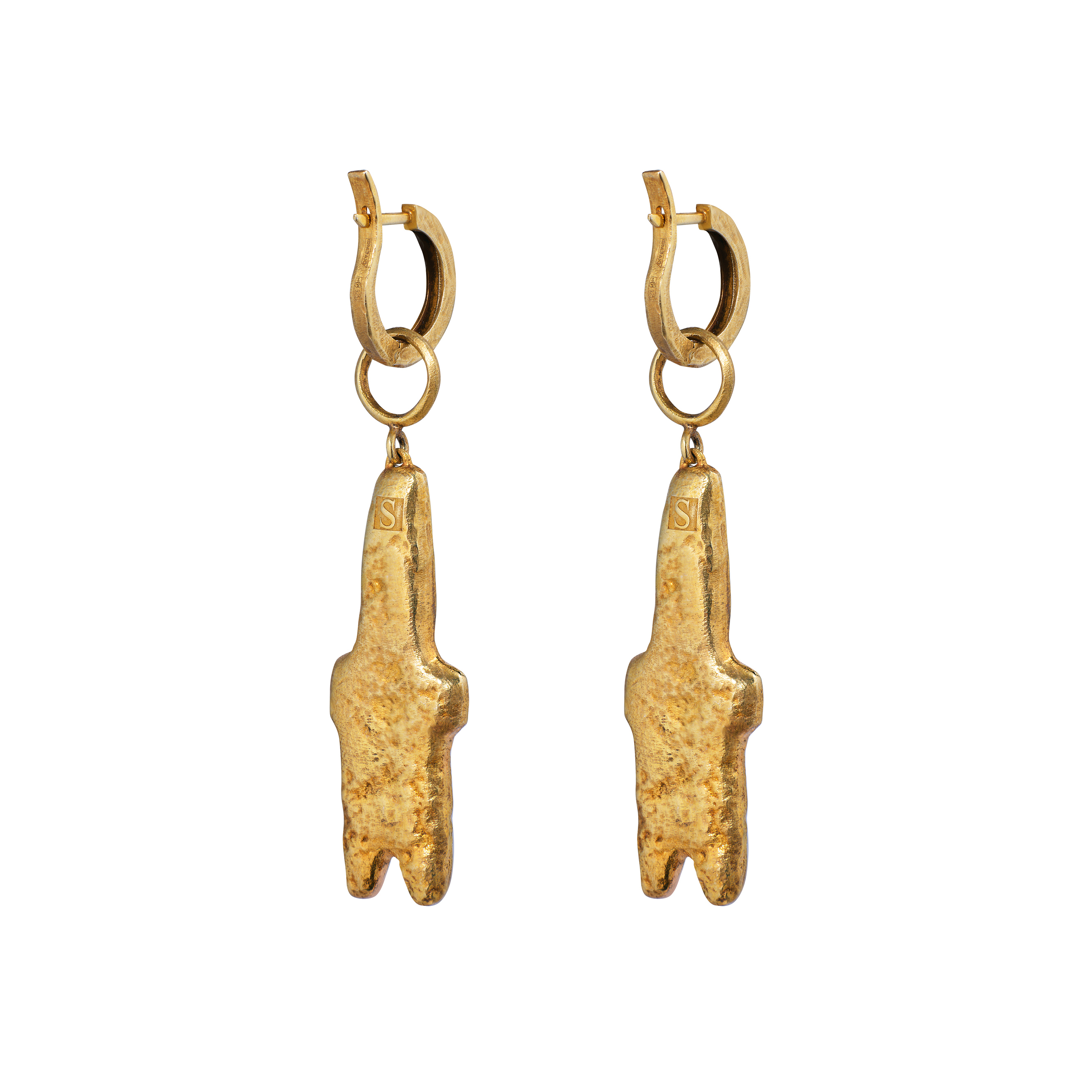 Позолоченные серьги Figure из серебра