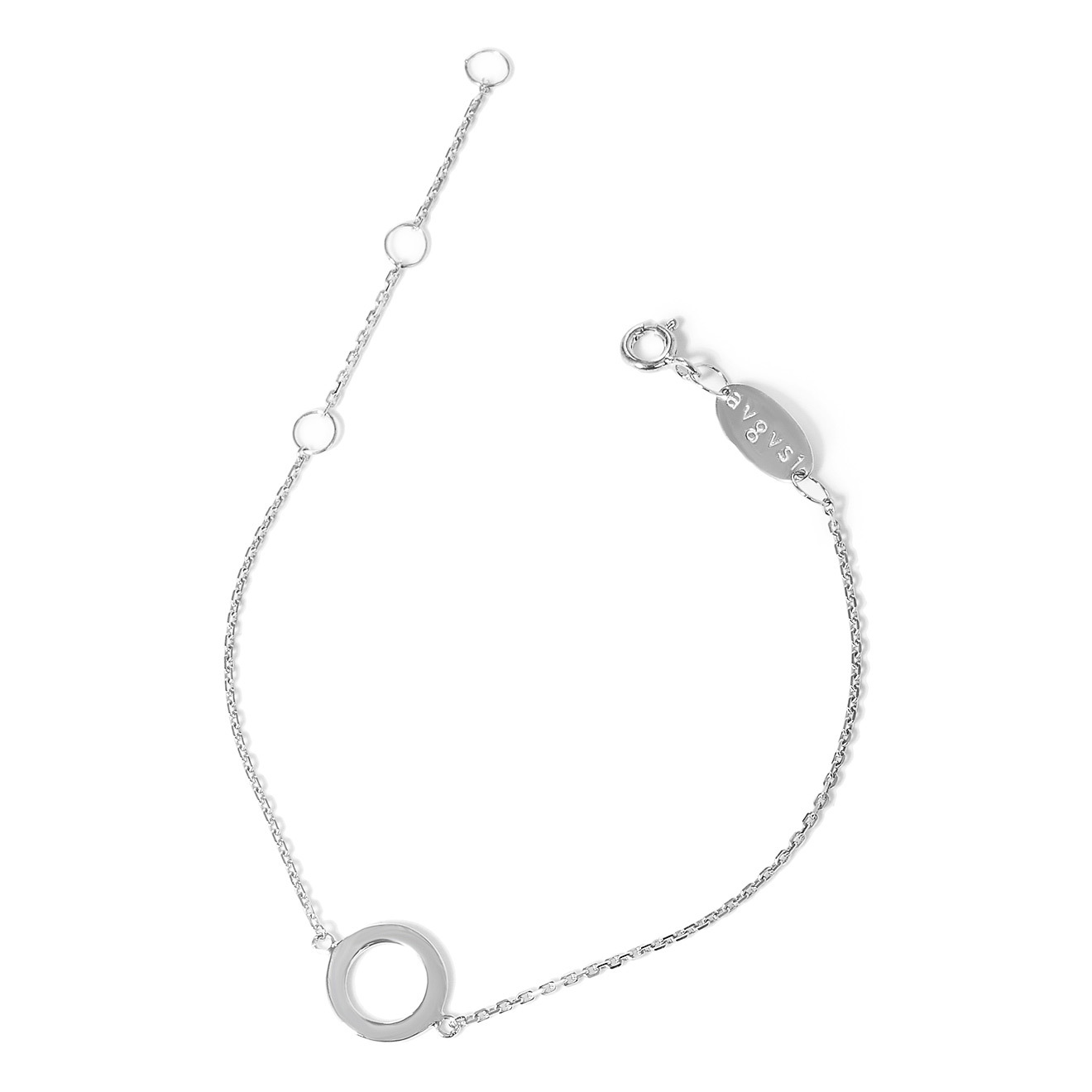 Silver bracelet with the letter O