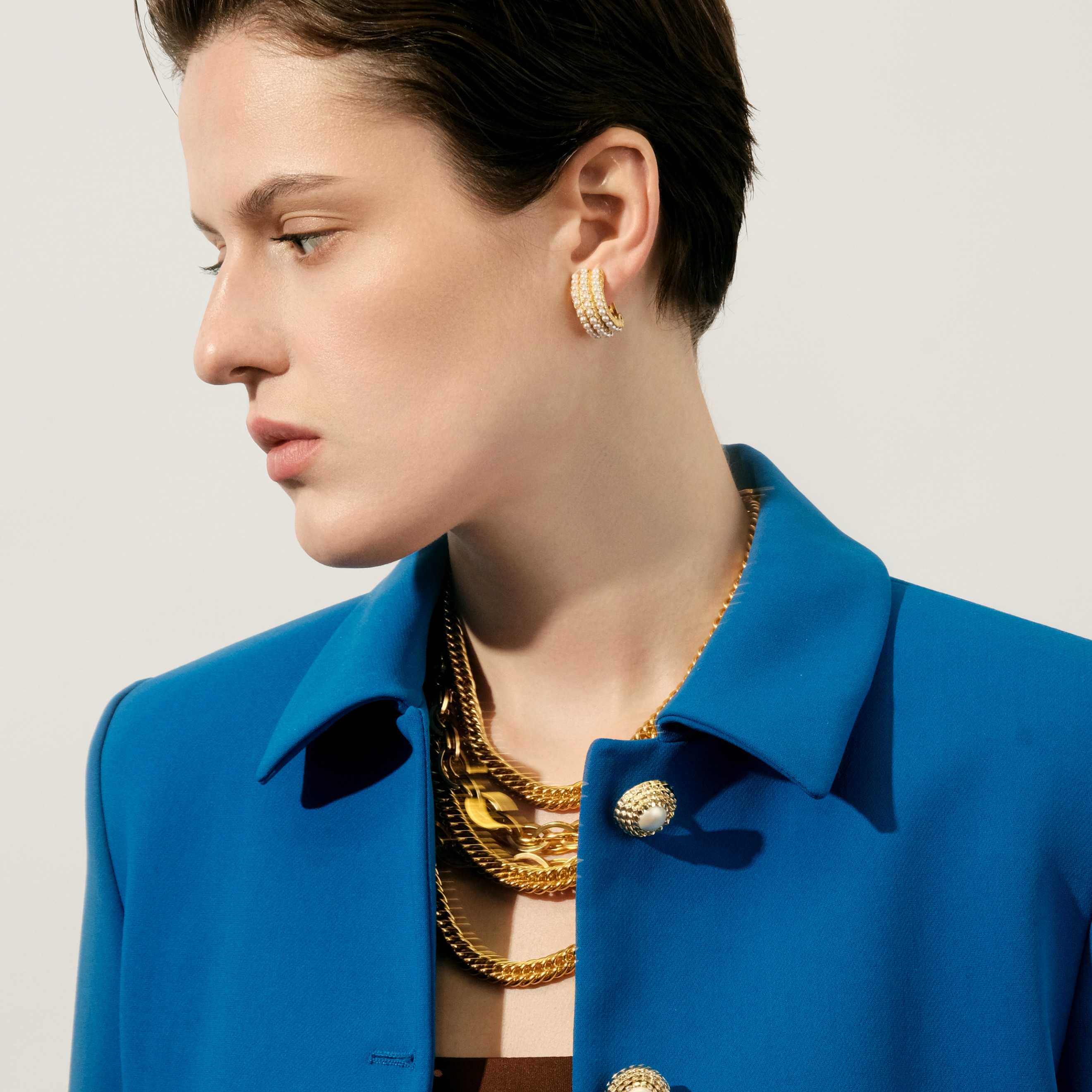 Gold-plated multilayer chain necklace Margot