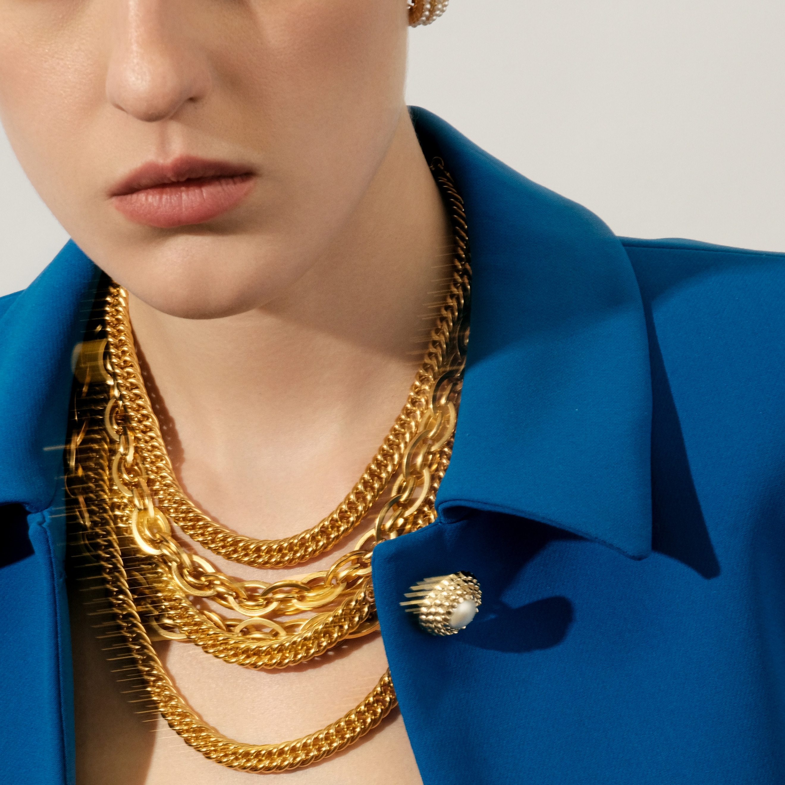 Gold-plated multilayer chain necklace Margot