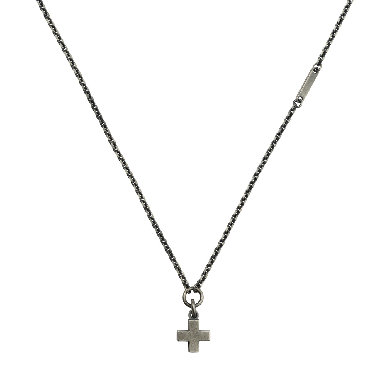 Колье-цепи CROSS Цепь с сегментами и крестом серебро 925-й пробы