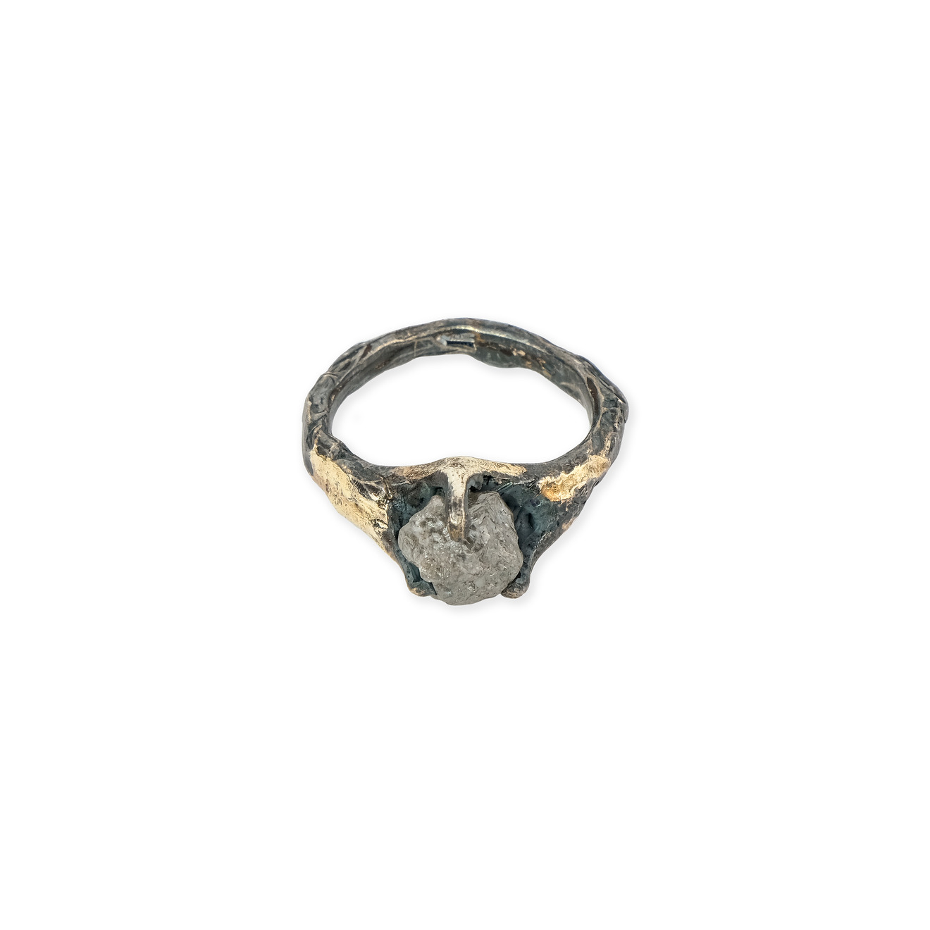 Kintsugi Jewelry Кольцо Wild power из серебра с позолотой и кристаллом кварца фотографии