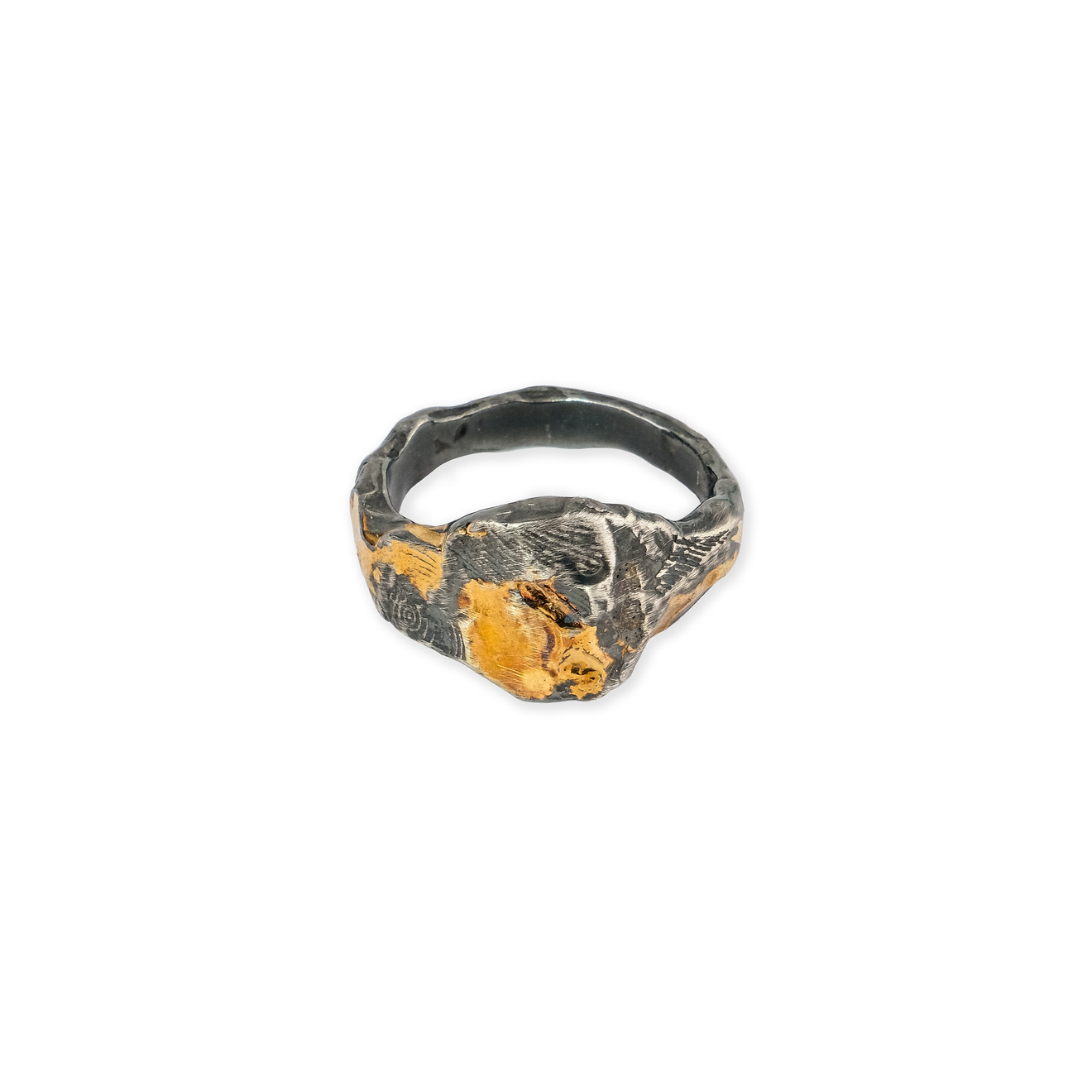 Kintsugi Jewelry Кольцо Hope из серебра с позолотой кольцо с перидотами и фианитами из серебра с позолотой