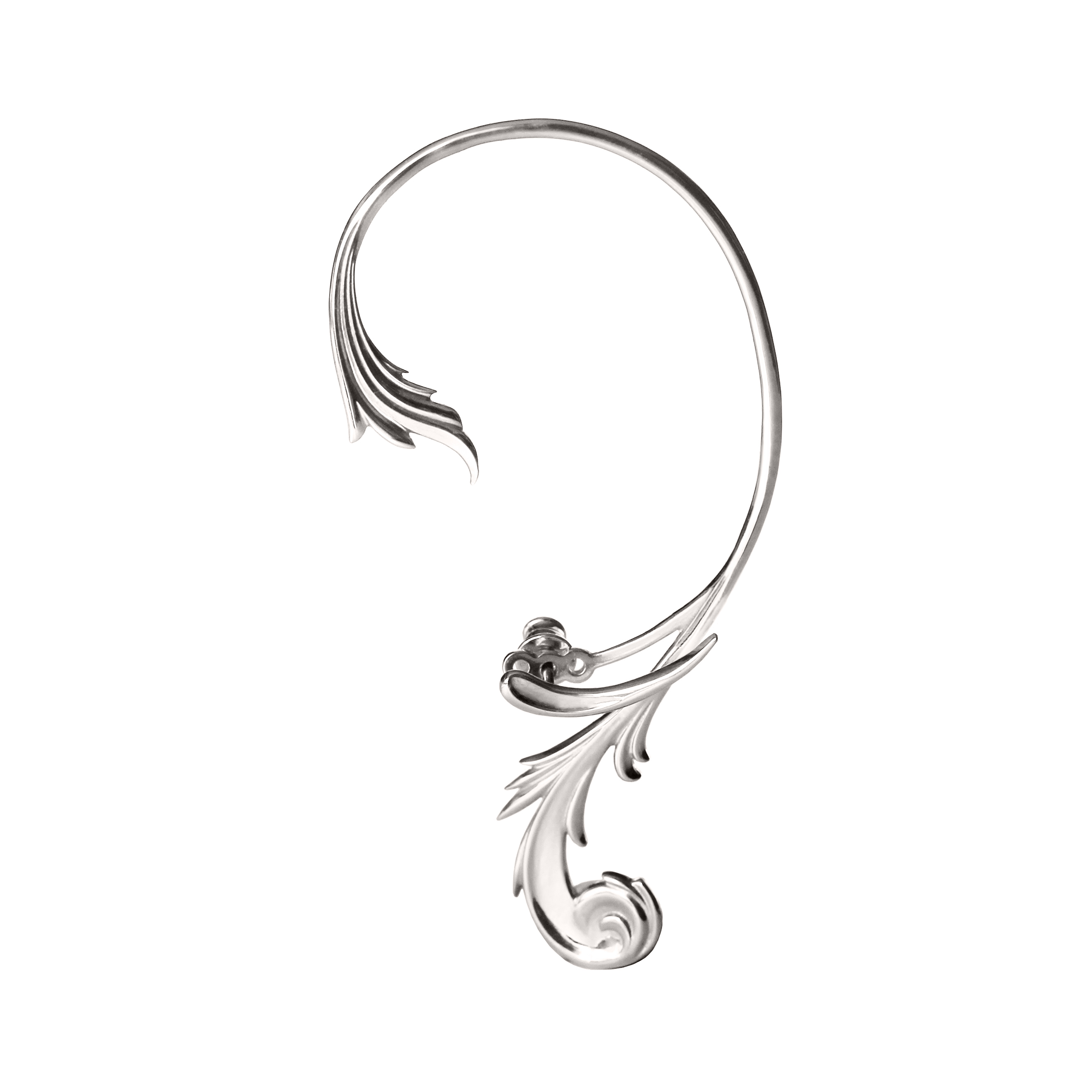 Каффы LUTA Jewelry Кафф из серебра на левое ухо в барочном стиле