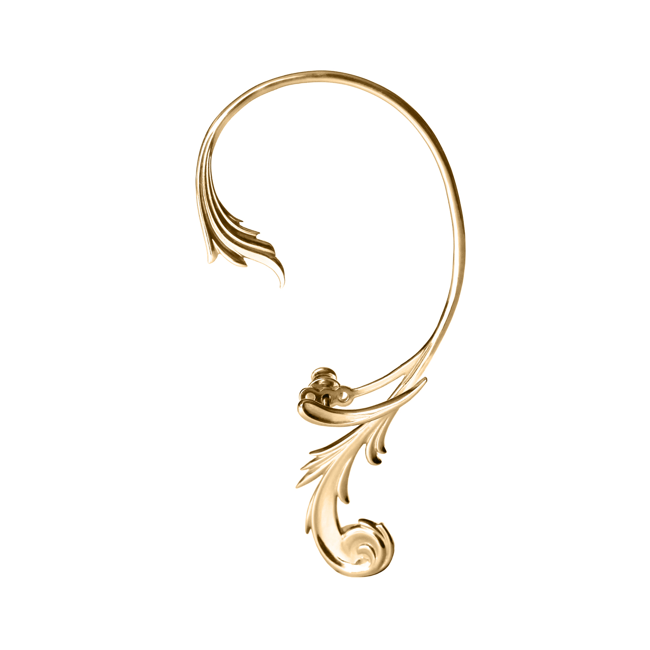 LUTA Jewelry Позолоченный кафф из серебра на левое ухо в барочном стиле ms marble позолоченный клаймбер змея из серебра movement на правое ухо