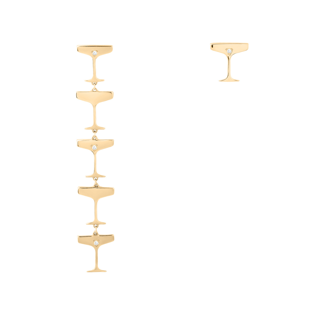 LUTA Jewelry Покрытые лимонным золотом асимметричные серьги из серебра Sparkling luta jewelry серебряные асимметричные позолоченные серьги марокко