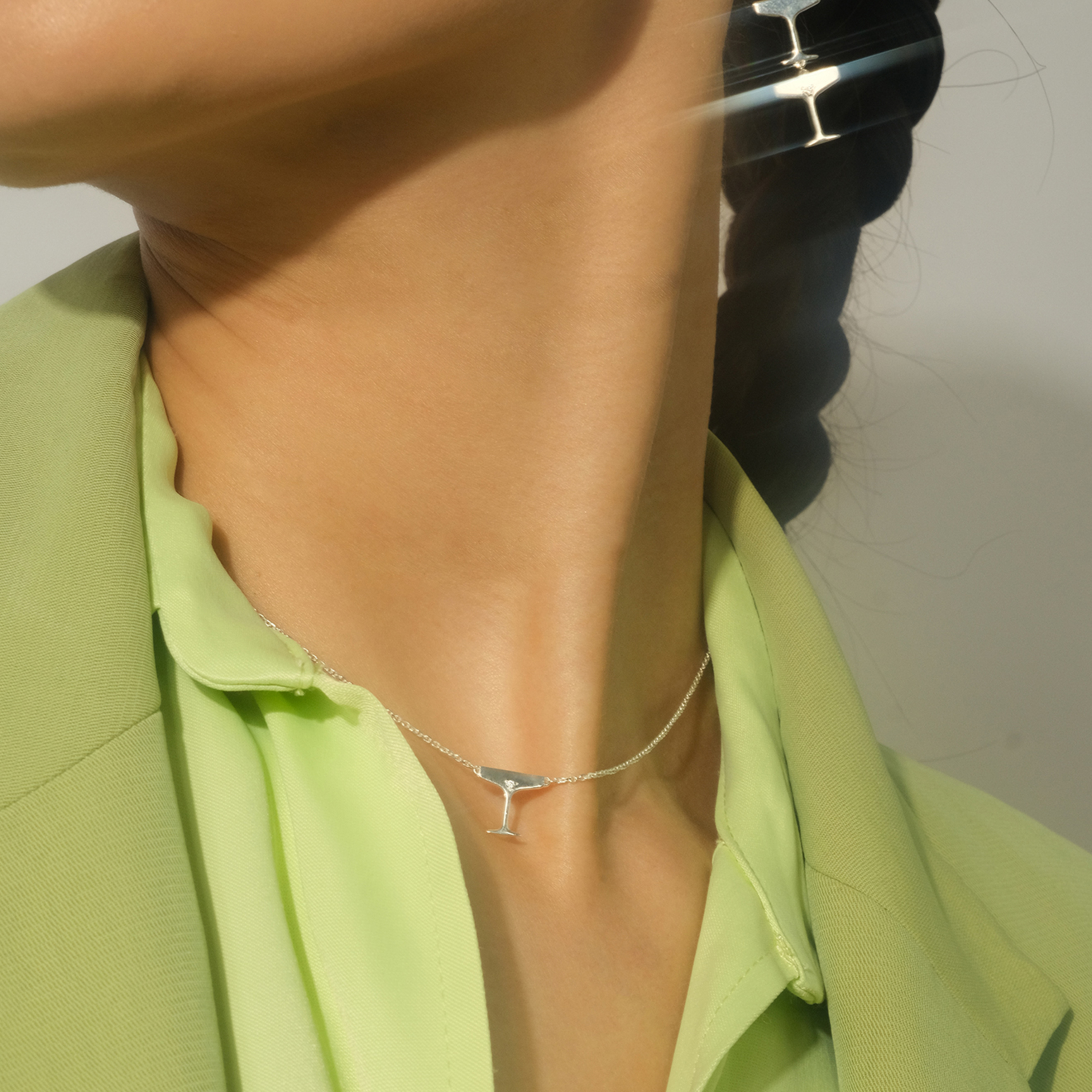 Серебряное колье Sparkling