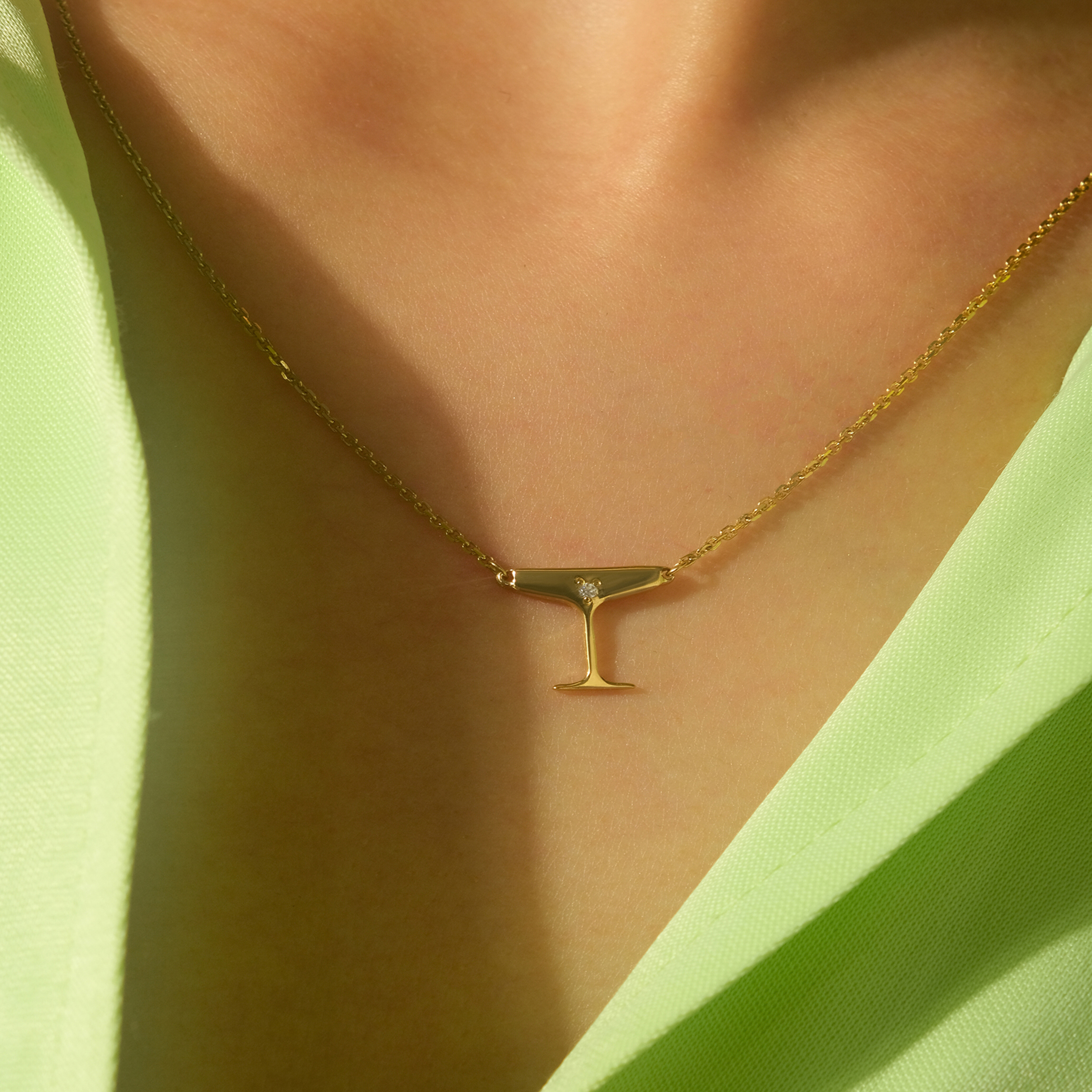 Lemon gold plated Sparkling Silver Necklace
