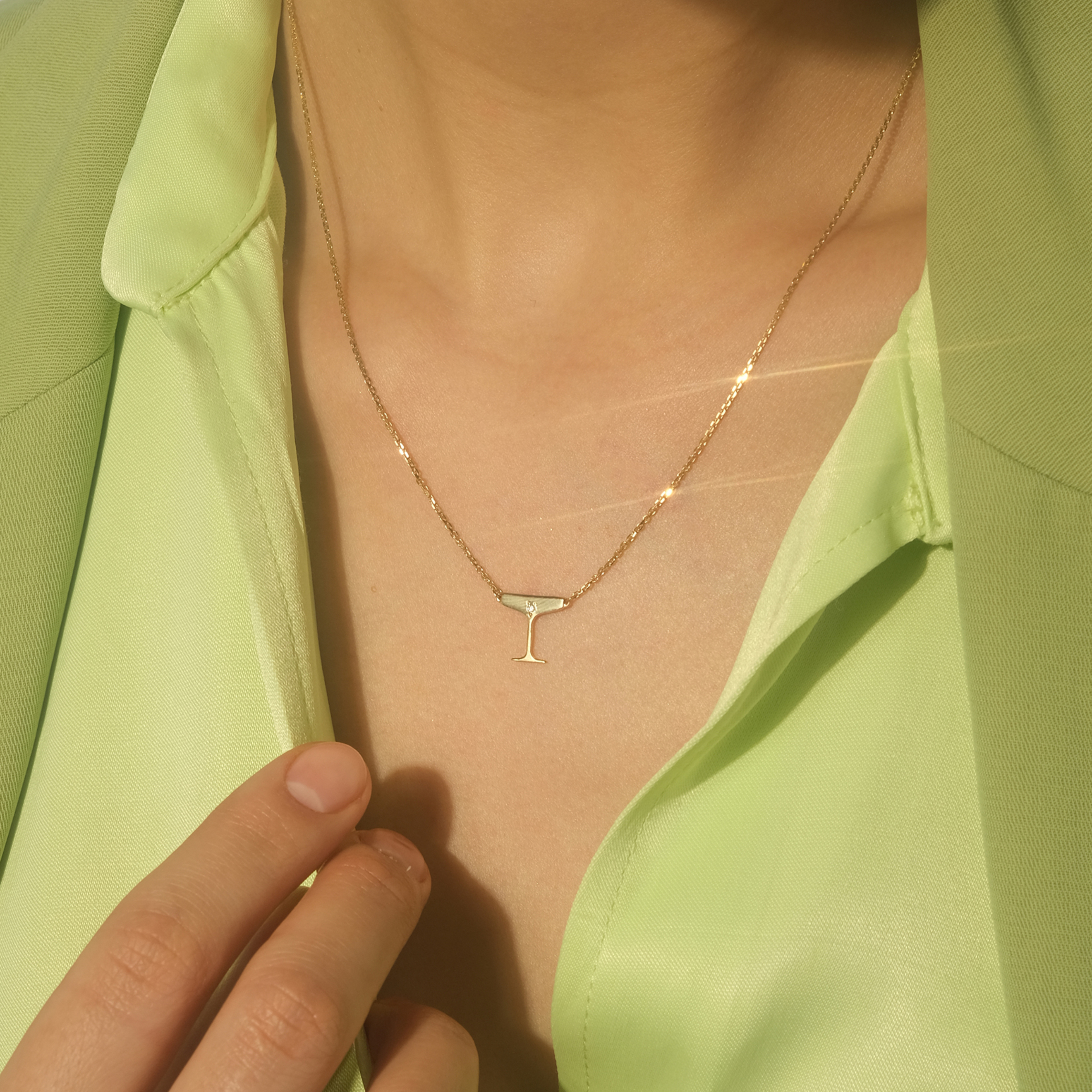 Lemon gold plated Sparkling Silver Necklace
