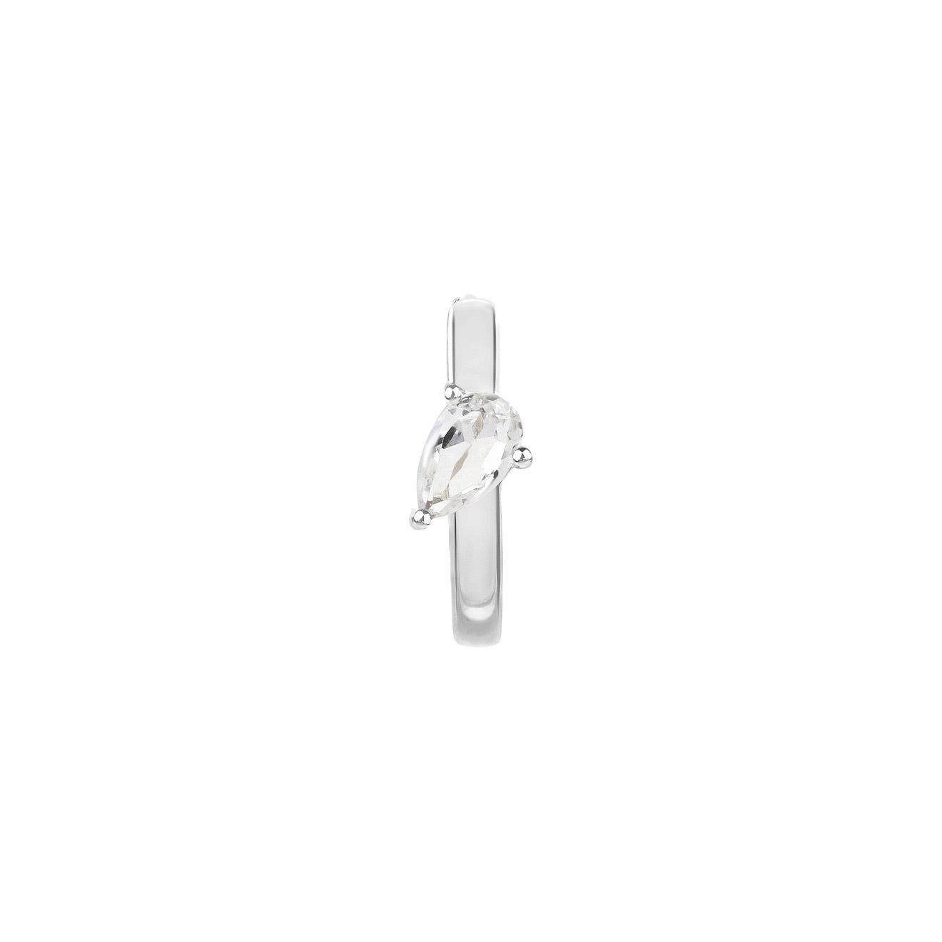 Silver clicker with zirconium, from the Piercing collection
