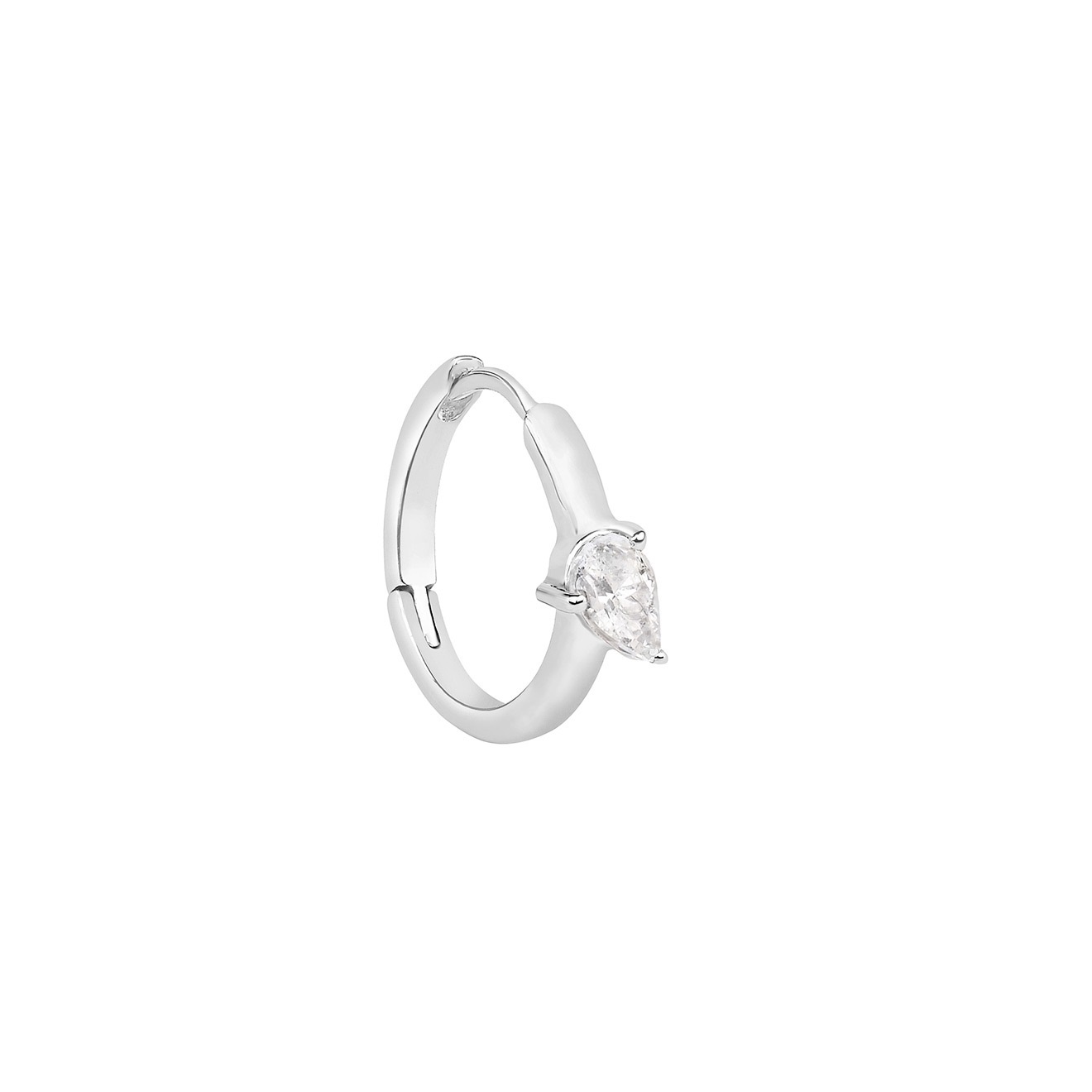Silver clicker with zirconium, from the Piercing collection