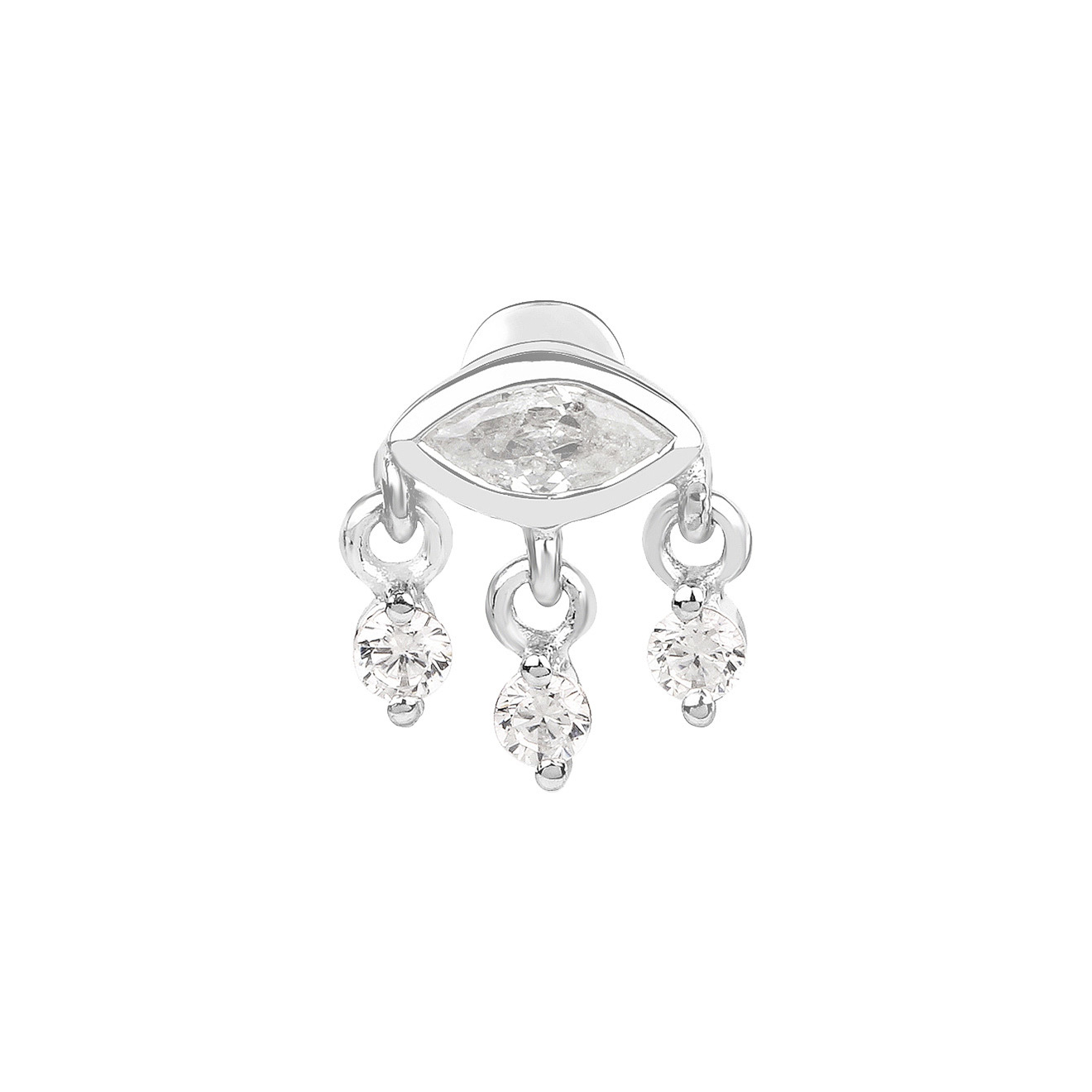 Wrap-awning made of silver with zirconium, from the Piercing collection