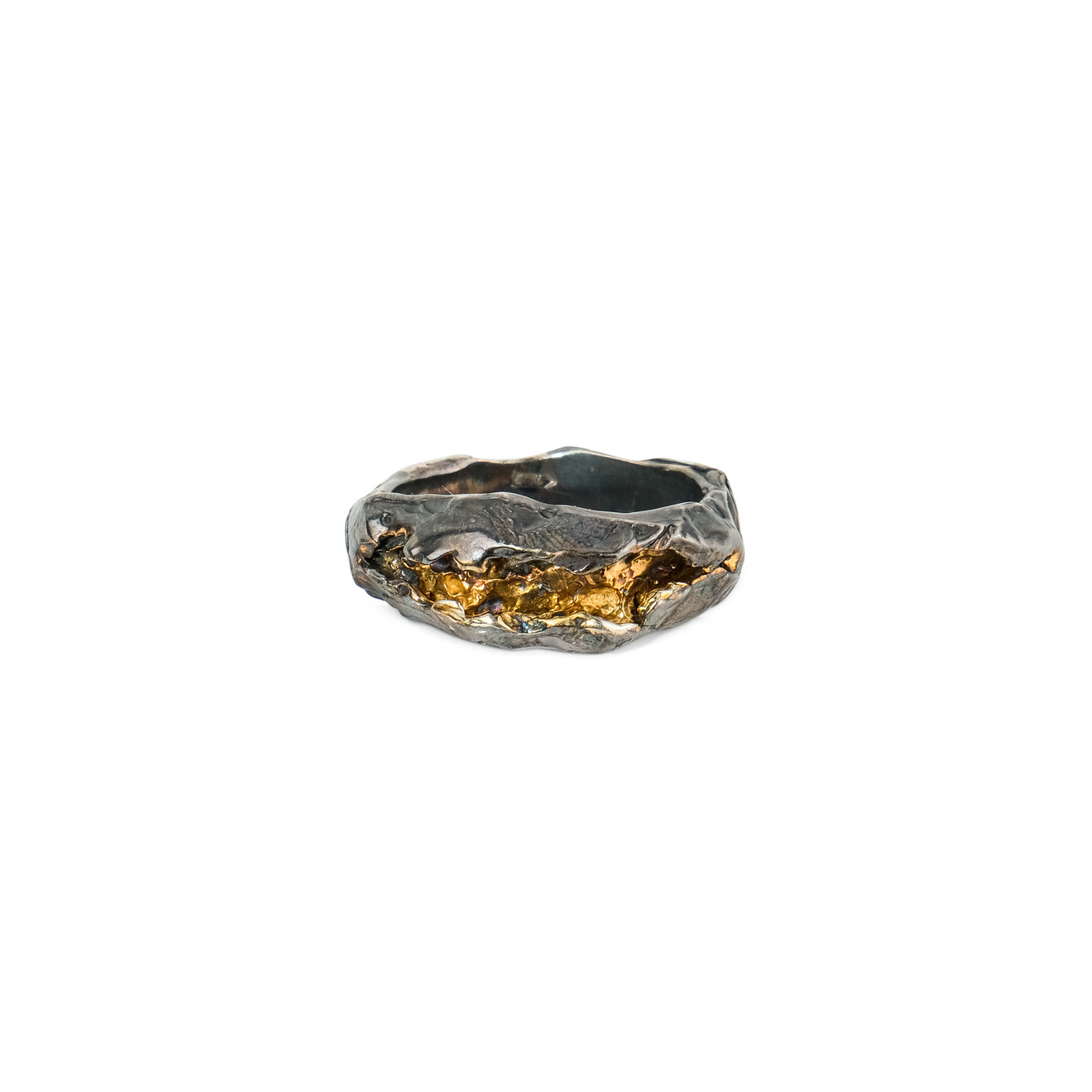 Kintsugi Jewelry Кольцо Fault из серебра с позолотой кольцо с фианитами из серебра с позолотой