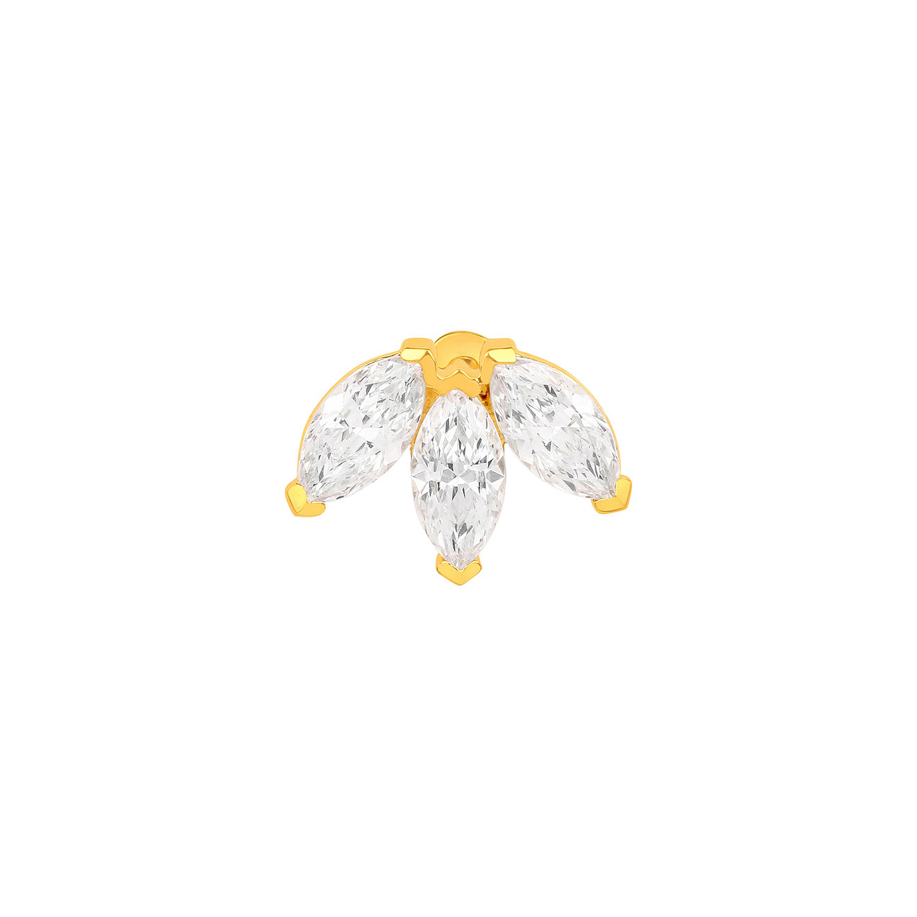 Gold-plated wrap-Maxi lotus made of silver with zirconium, from the Piercing collection