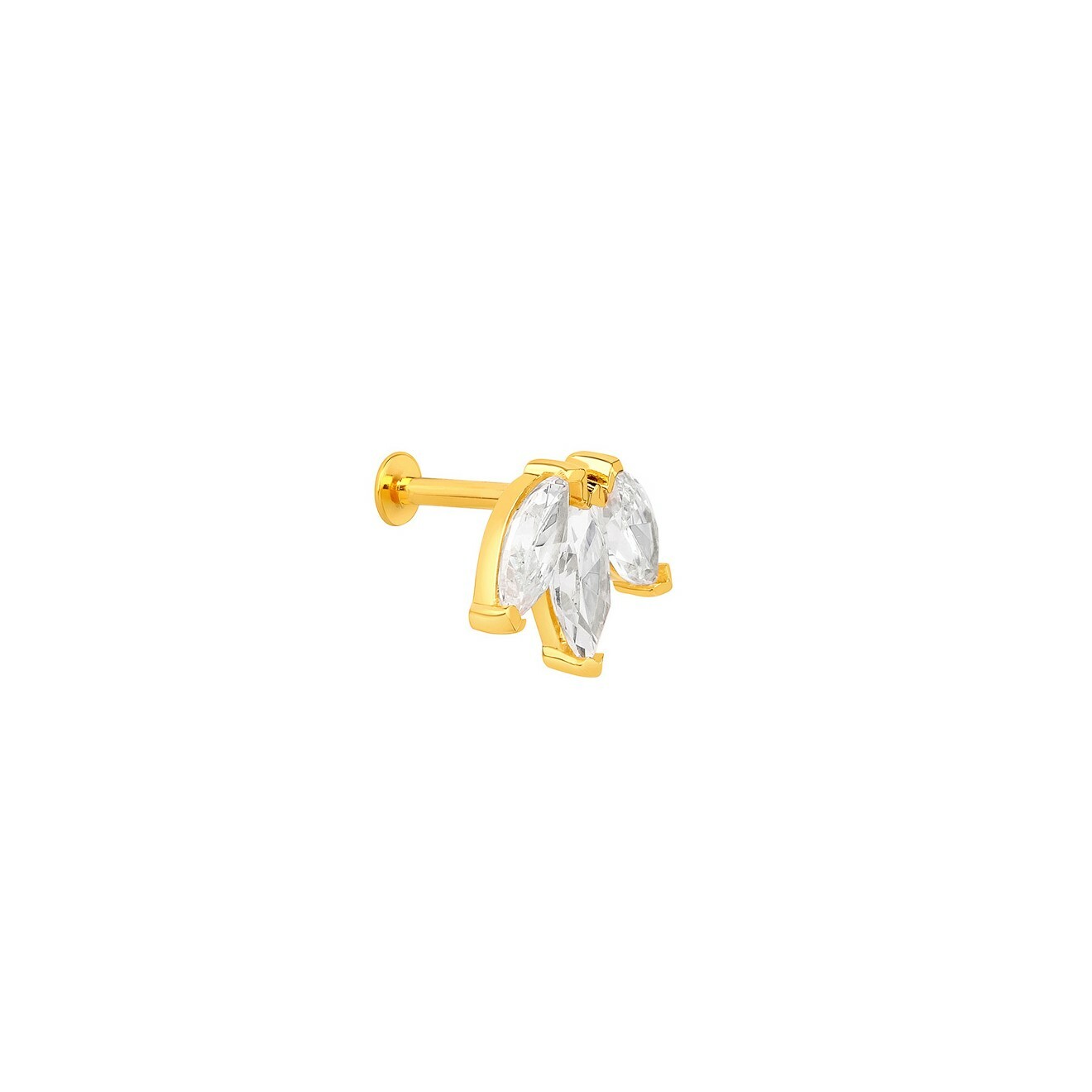 Gold-plated wrap-Maxi lotus made of silver with zirconium, from the Piercing collection