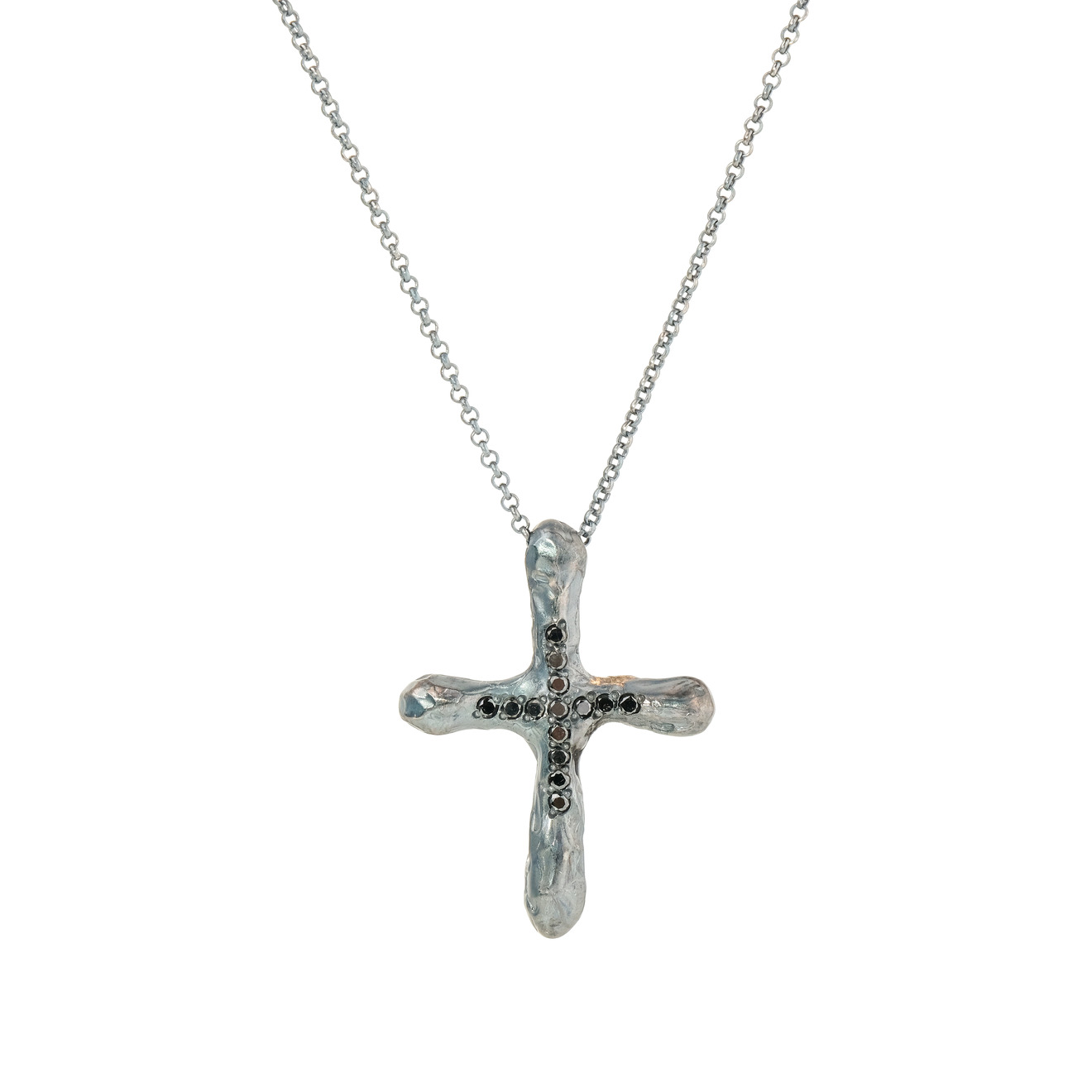 kintsugi jewelry кулон крест из серебра со вставкой из шпинели Kintsugi Jewelry Кулон Cross из серебра с бриллиантами
