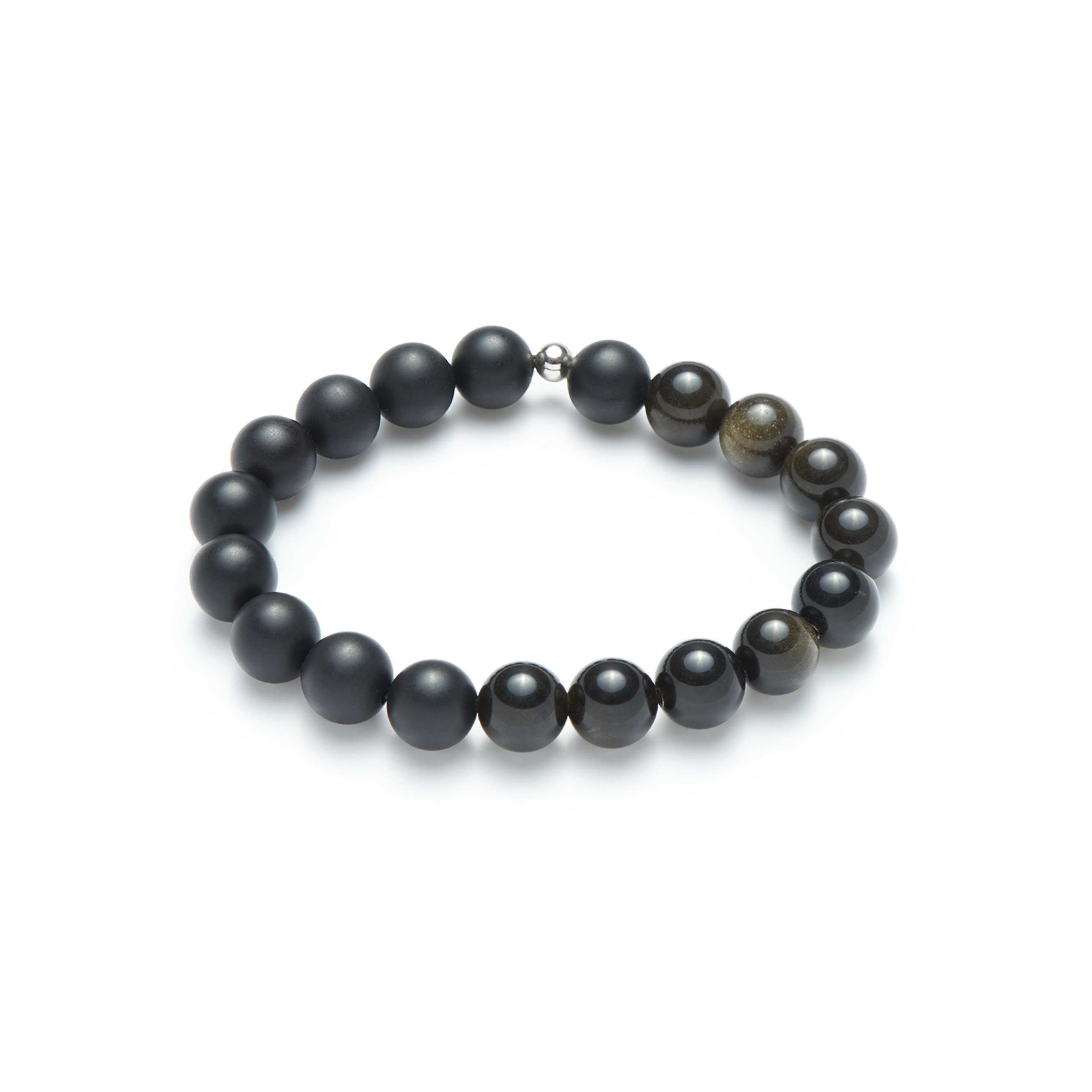 Bracelet made of agate and gold obsidian Ø8mm