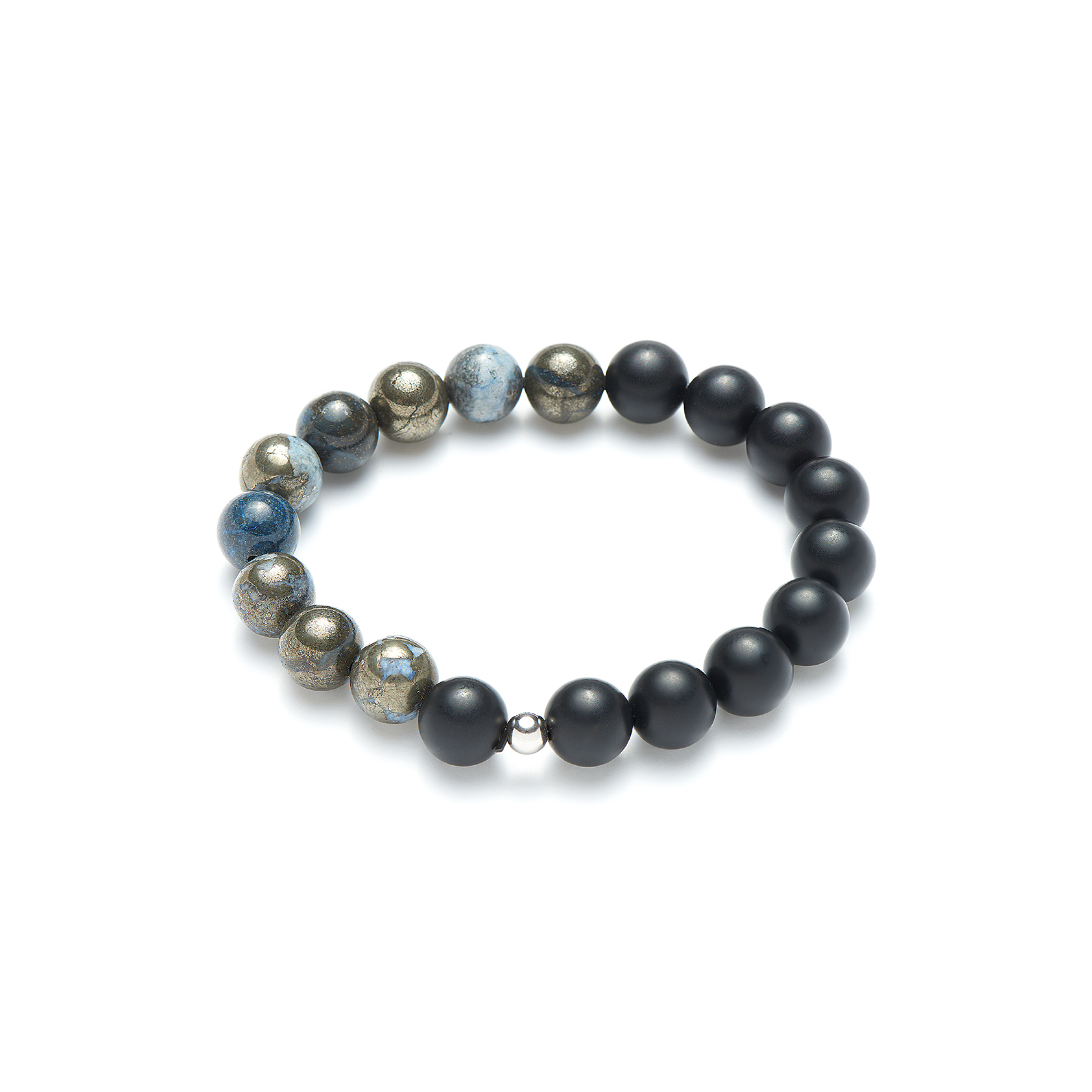 Bracelet made of agate and pyrite Ø10mm