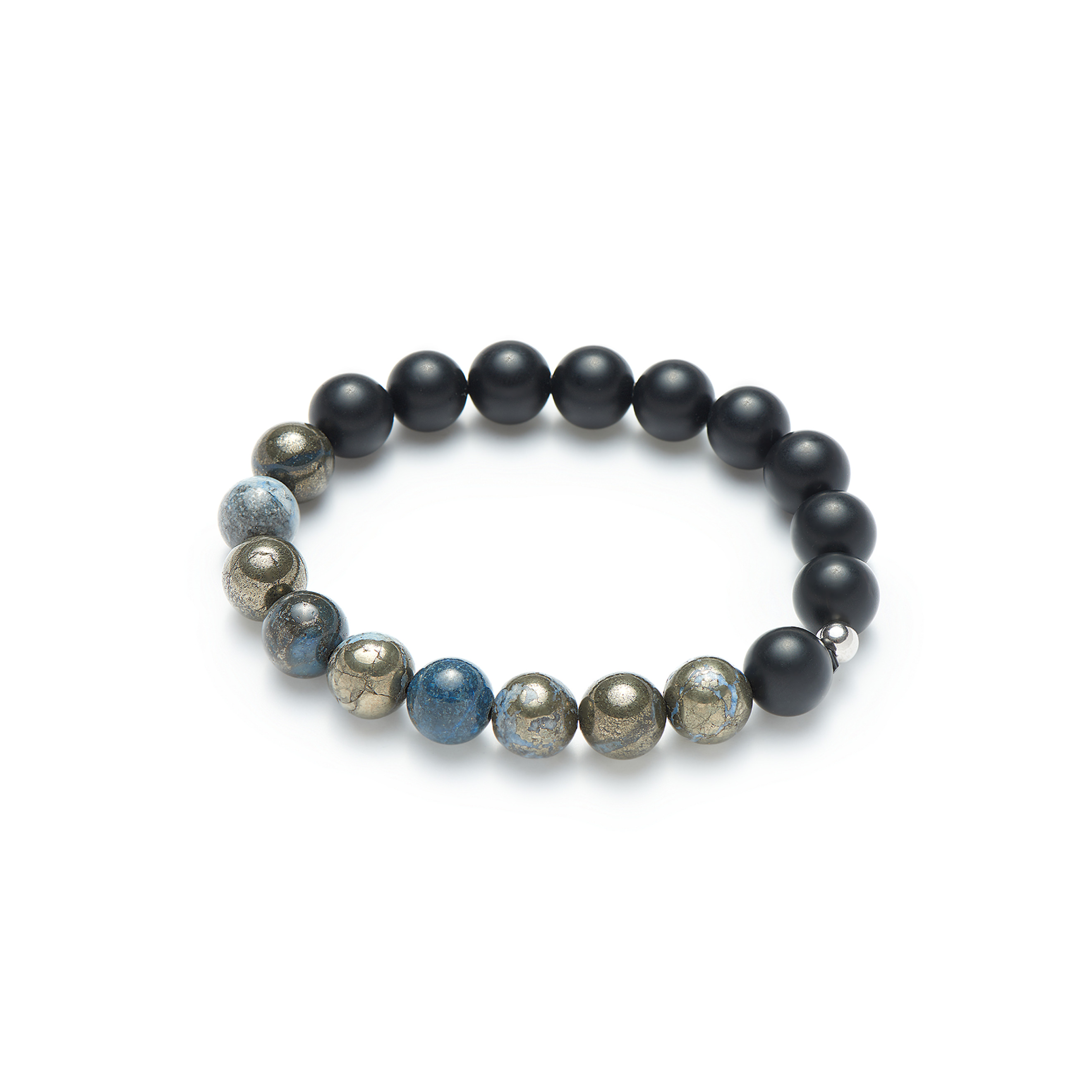 Bracelet made of agate and pyrite Ø10mm