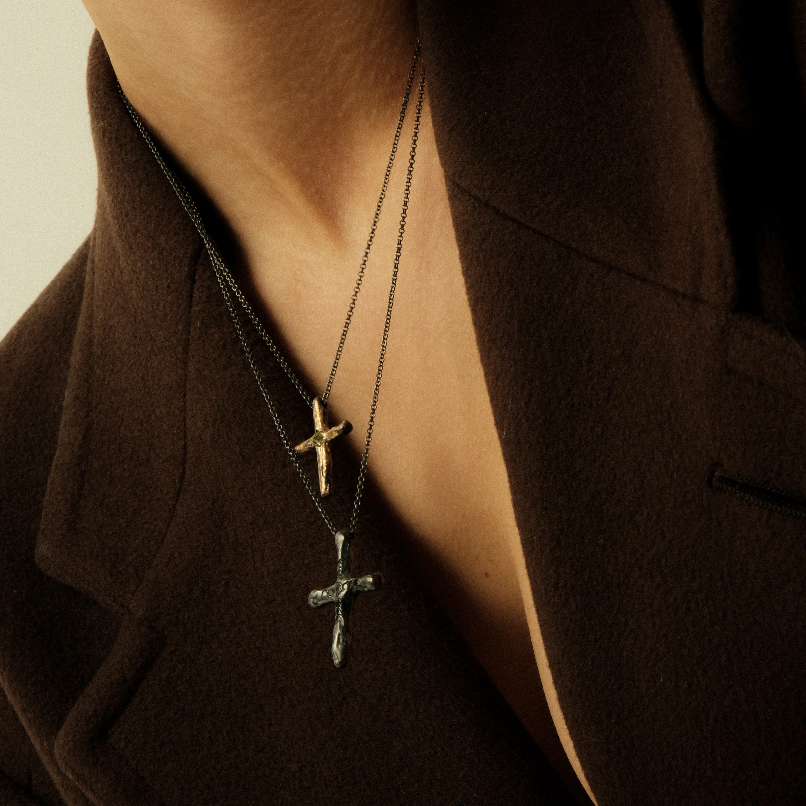 Кулон Cross серебряный с бриллиантами