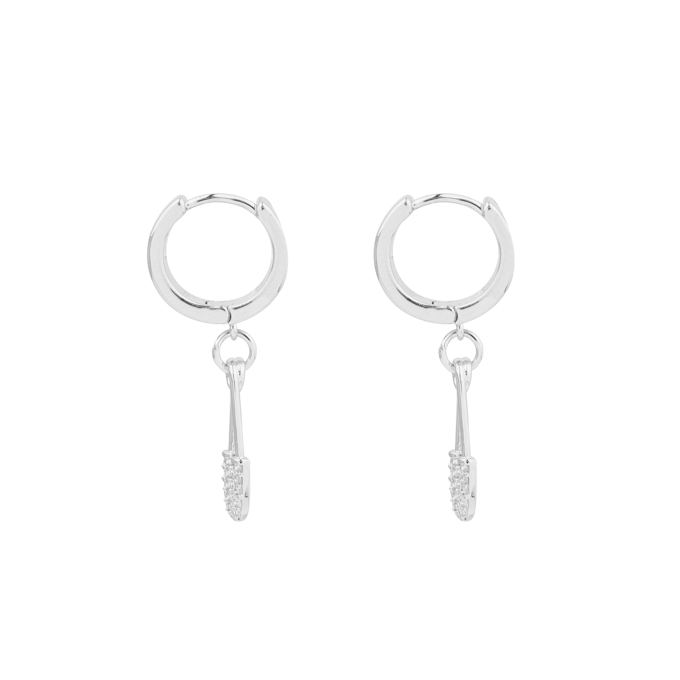 earrings with pin pendants